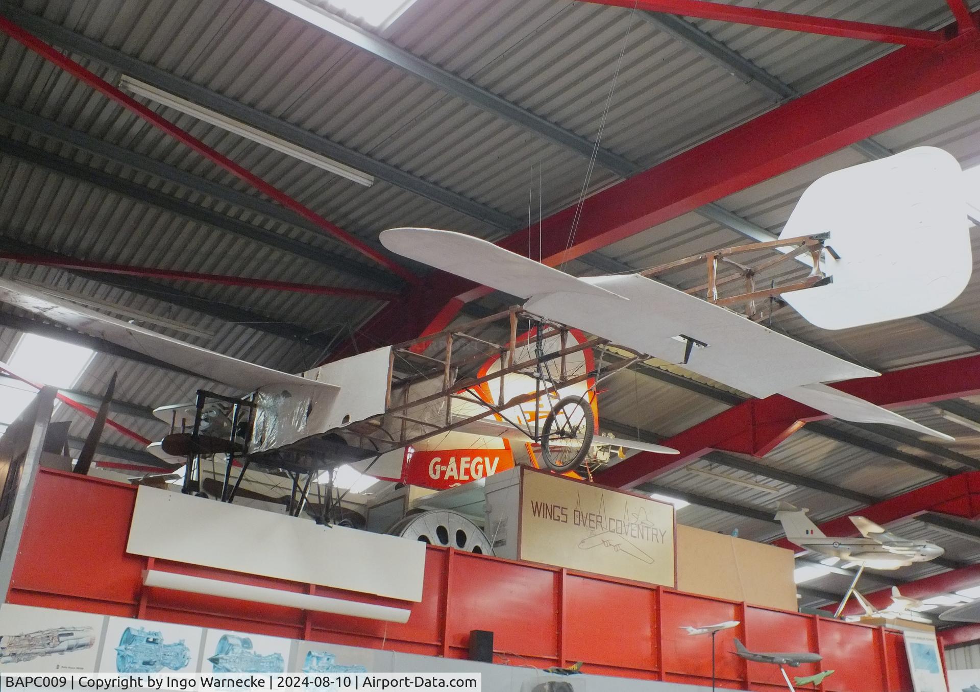 BAPC009, 1959 Bleriot XI static Replica C/N BAPC.009, Humber / Bleriot XI replica at the Midlands Air Museum Coventry