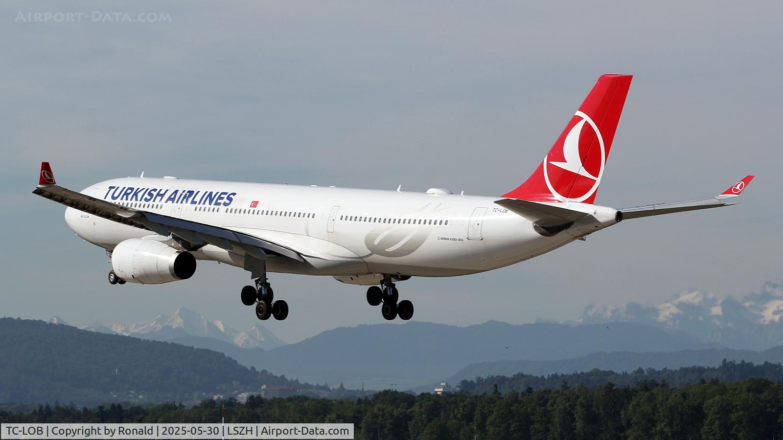TC-LOB, 2013 Airbus A330-343 C/N 1491, at zrh