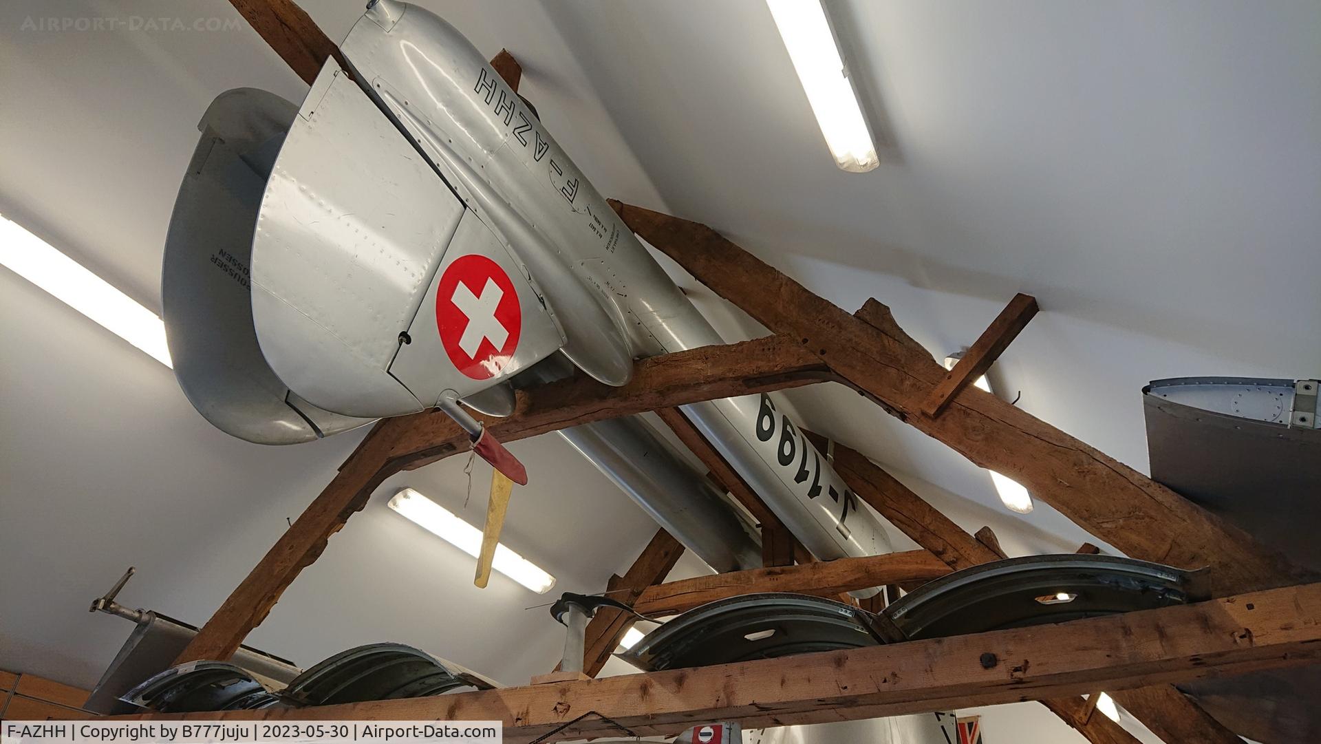 F-AZHH, De Havilland DH-110 Vampire FB.6 C/N 708, at Bayeux shop Fantastic Attic