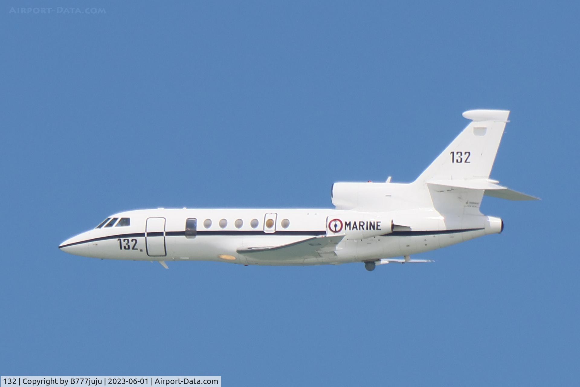 132, 1983 Dassault Falcon 50 Surmar C/N 132, over Normandy beach
