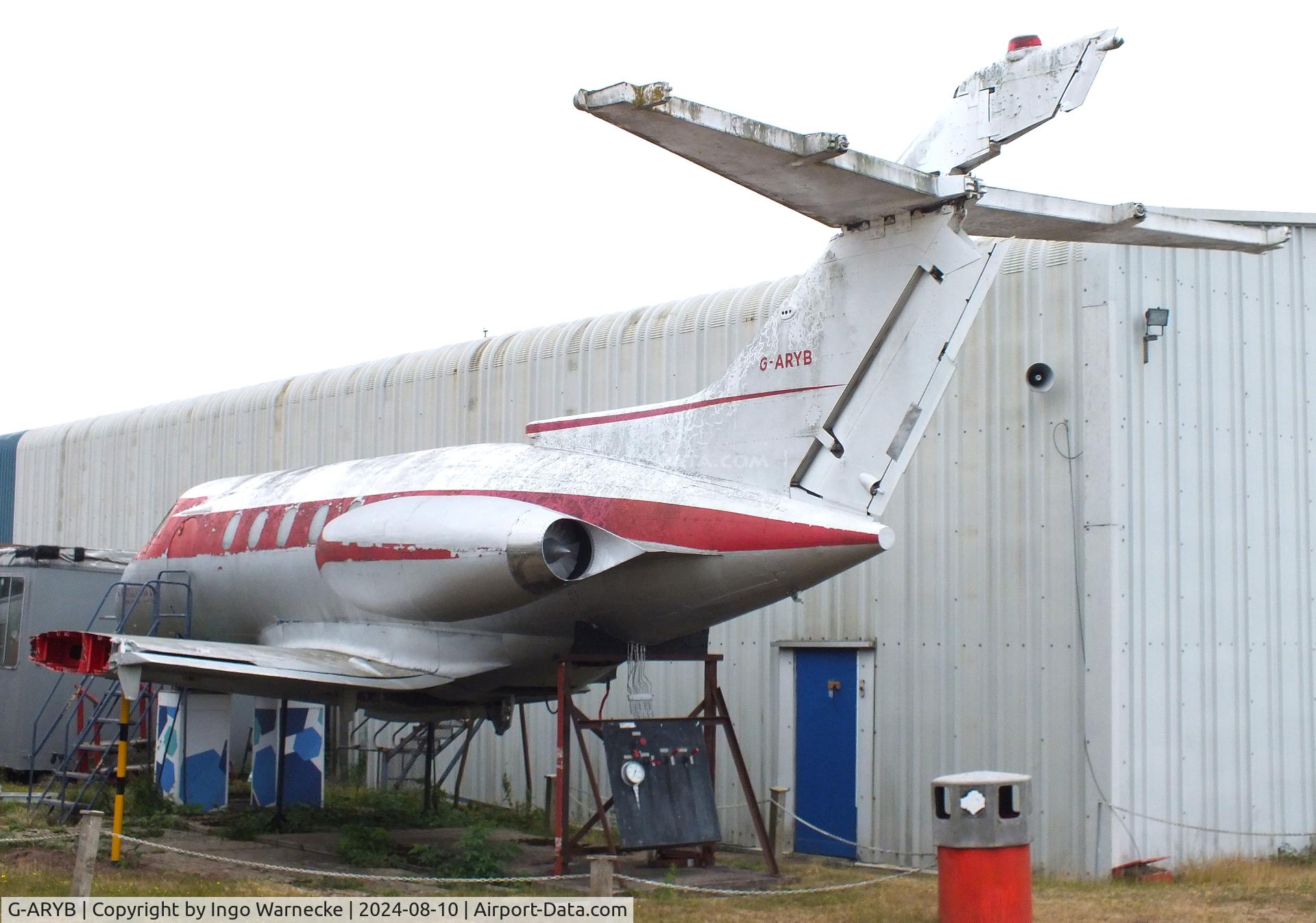 G-ARYB, 1963 De Havilland DH-125 Series 1/521 C/N 25002, De Havilland D.H.125 Series 1/521 second prototype (minus undercarriage/outer wings) at the Midlands Air Museum Coventry