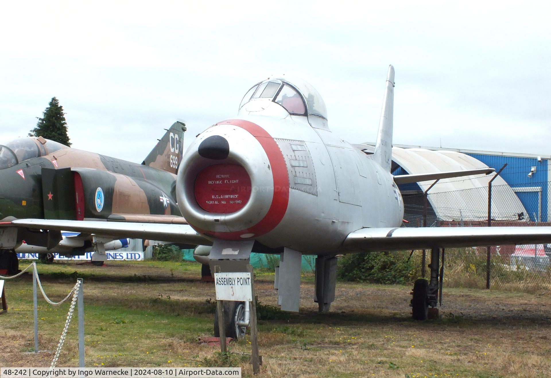 48-242, North American F-86A-5-NA Sabre C/N 151-43611, North American F-86A-5-NA Sabre (with F-86F wings) at the Midlands Air Museum Coventry