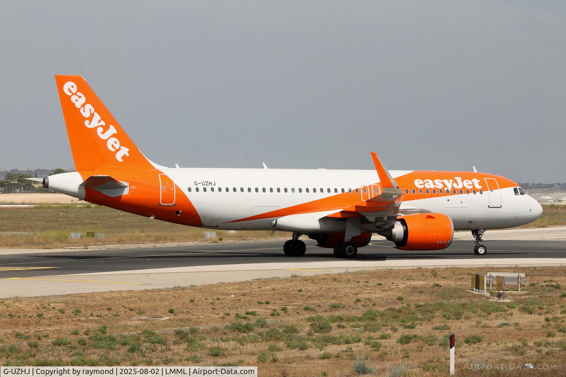 G-UZHJ, 2018 Airbus A320-251N C/N 8338, Easyjet Airbus A320-251N reg G-UZHJ entering Park No9 at Malta after landing on RW13.