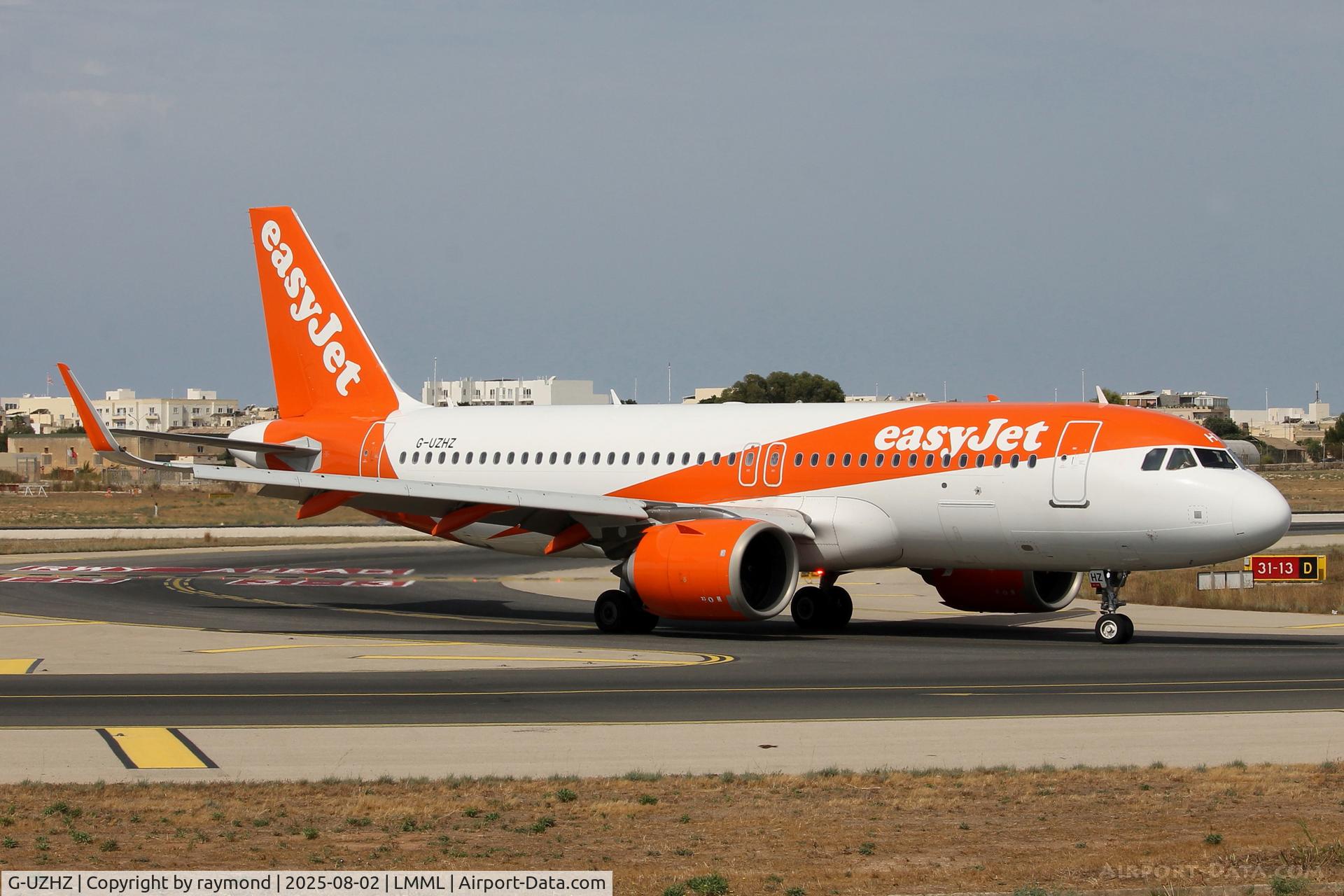 G-UZHZ, 2019 Airbus A320-251N C/N 8963, Airbus A320-251N of Easyjet reg G-UZHZ exiting the active after landing RW13 in Malta.
