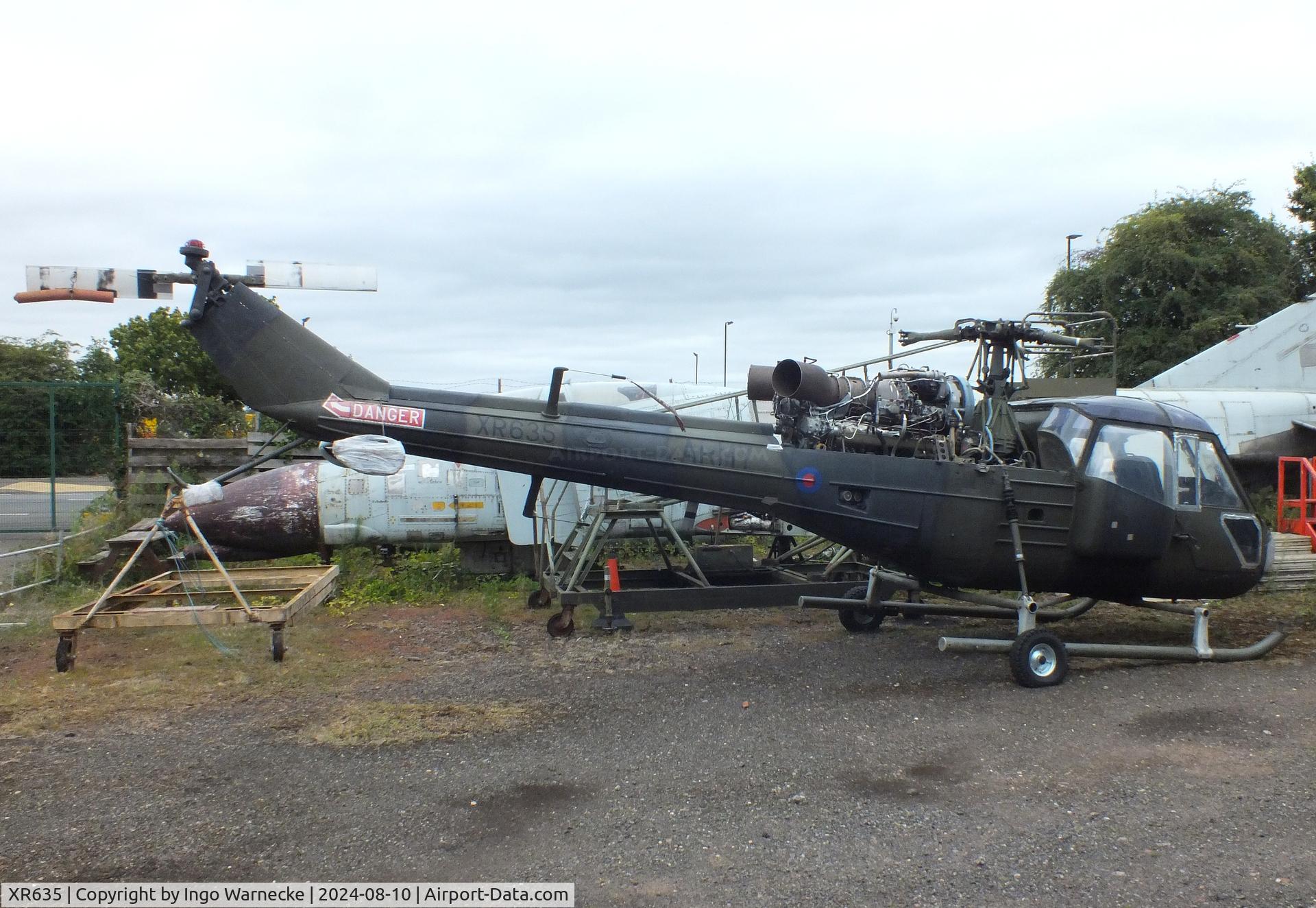 XR635, 1965 Westland Scout AH.1 C/N F9535, Westland Scout AH1 at the Midlands Air Museum Coventry