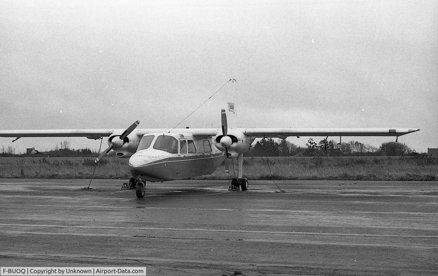 F-BUOQ, 1967 Britten-Norman BN-2A-8 Islander C/N 6, Photo taken at Rennes airport sometime in 1979-1980