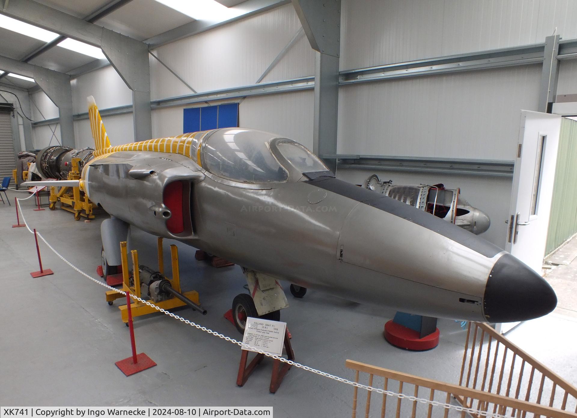 XK741, 1957 Folland Gnat F.1 (Fo-141) C/N FL5, Folland Gnat F1 (Fo-141) (minus wings, getting new colours) at the Midlands Air Museum Coventry