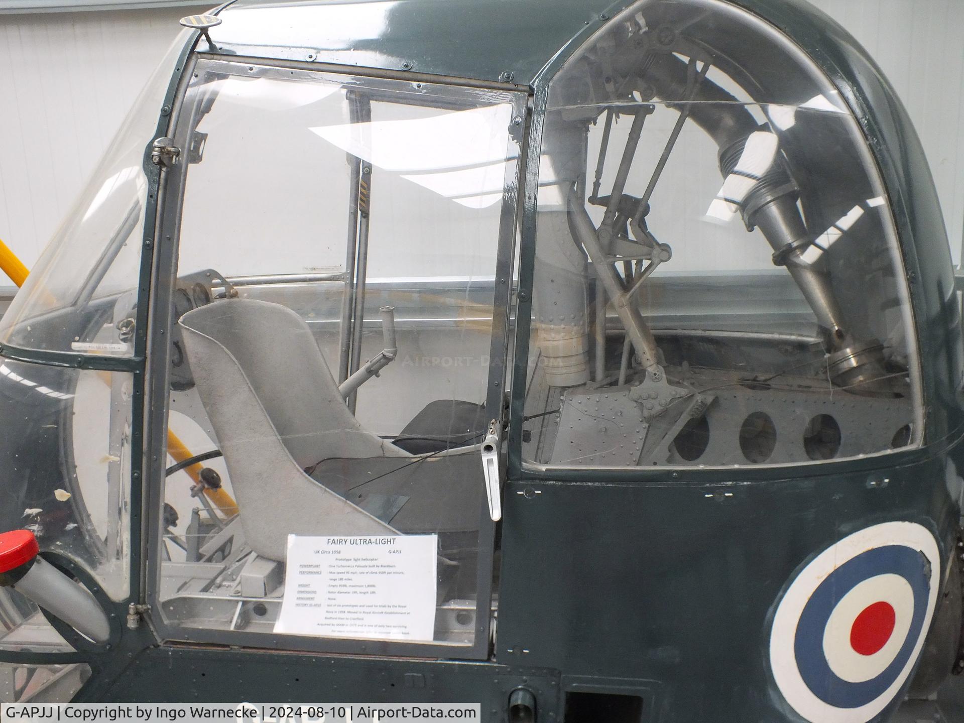 G-APJJ, Fairey Ultra Light Helicopter C/N F9428, Fairey Ultra Light Helicopter (6th prototype) at the Midlands Air Museum Coventry