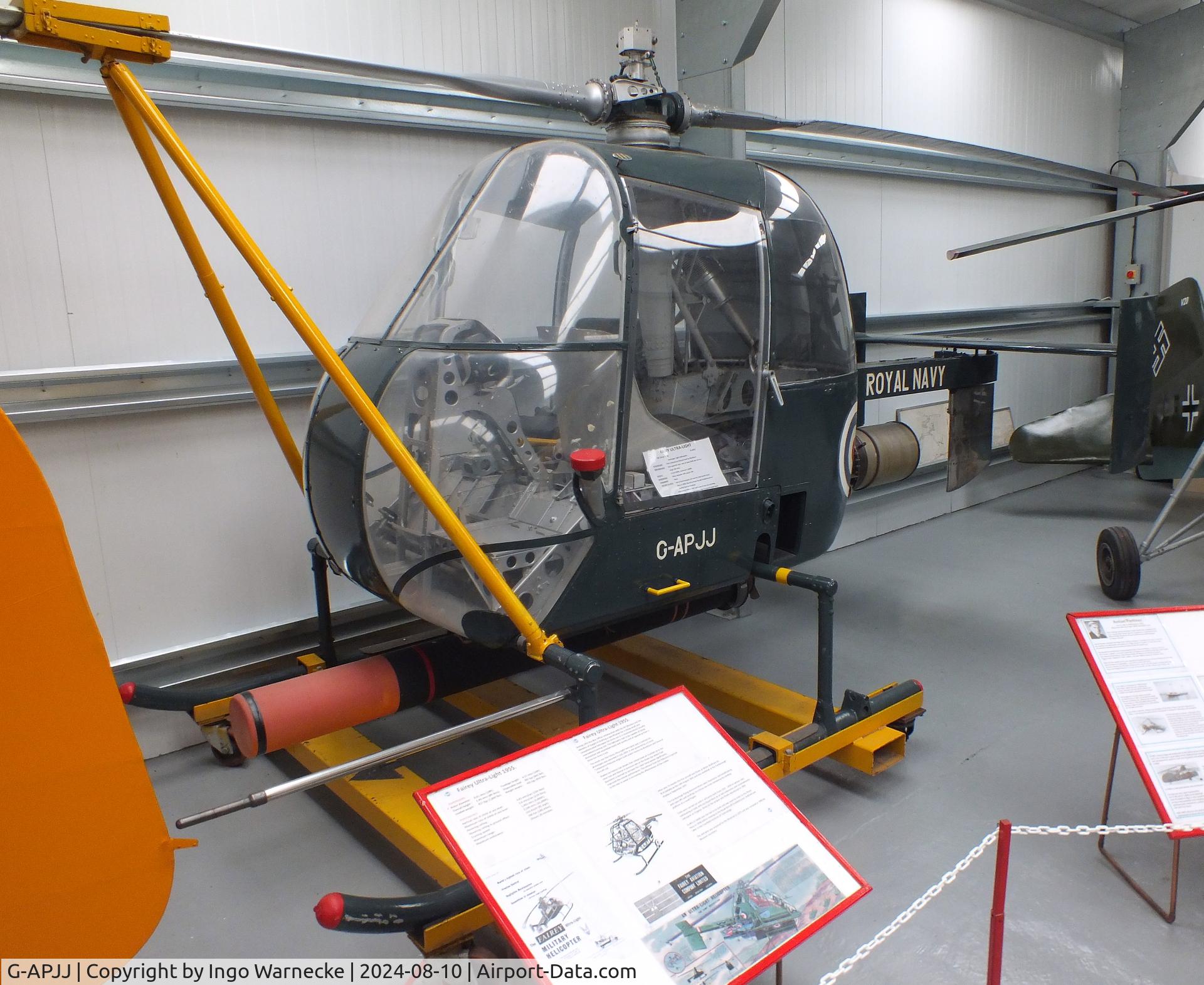 G-APJJ, Fairey Ultra Light Helicopter C/N F9428, Fairey Ultra Light Helicopter (6th prototype) at the Midlands Air Museum Coventry