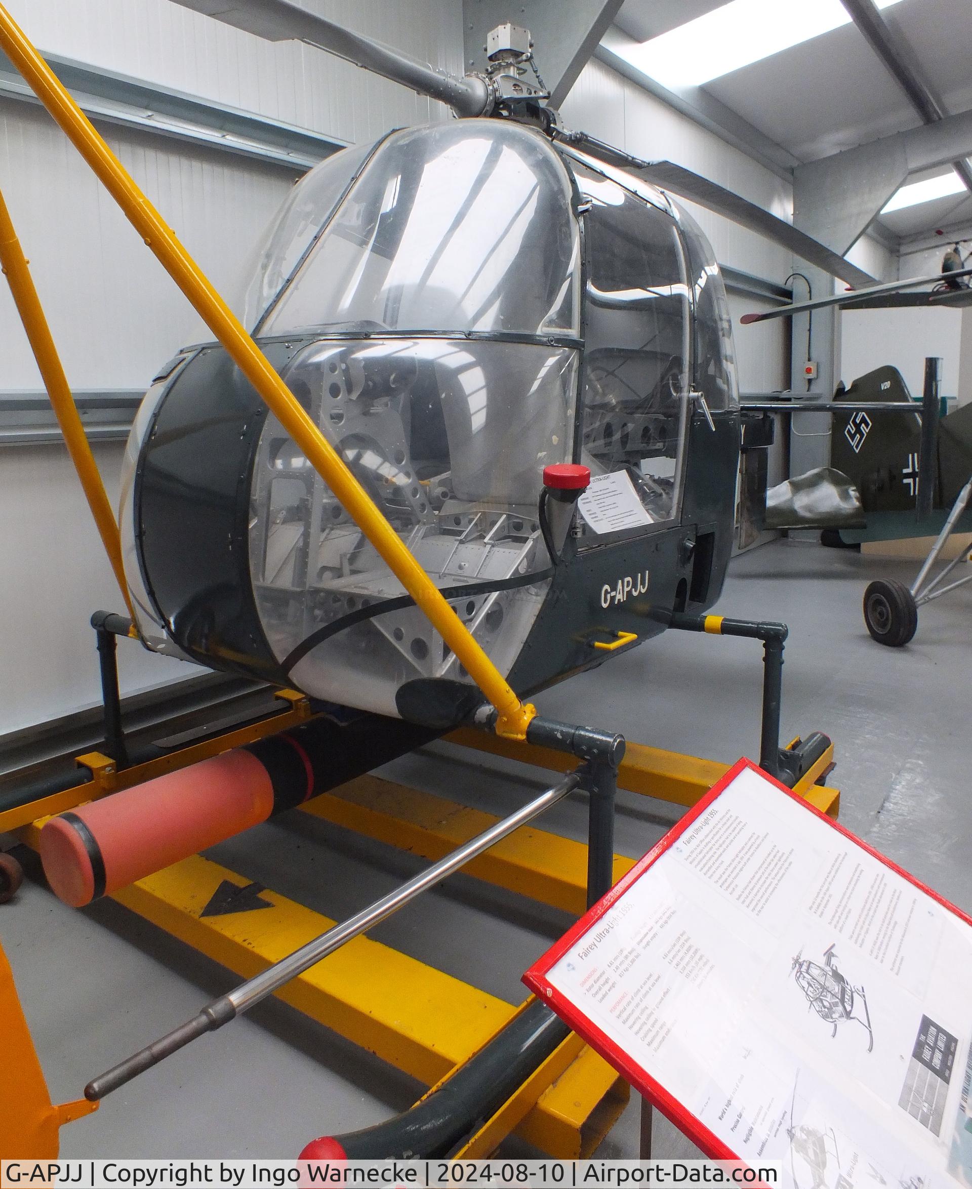G-APJJ, Fairey Ultra Light Helicopter C/N F9428, Fairey Ultra Light Helicopter (6th prototype) at the Midlands Air Museum Coventry