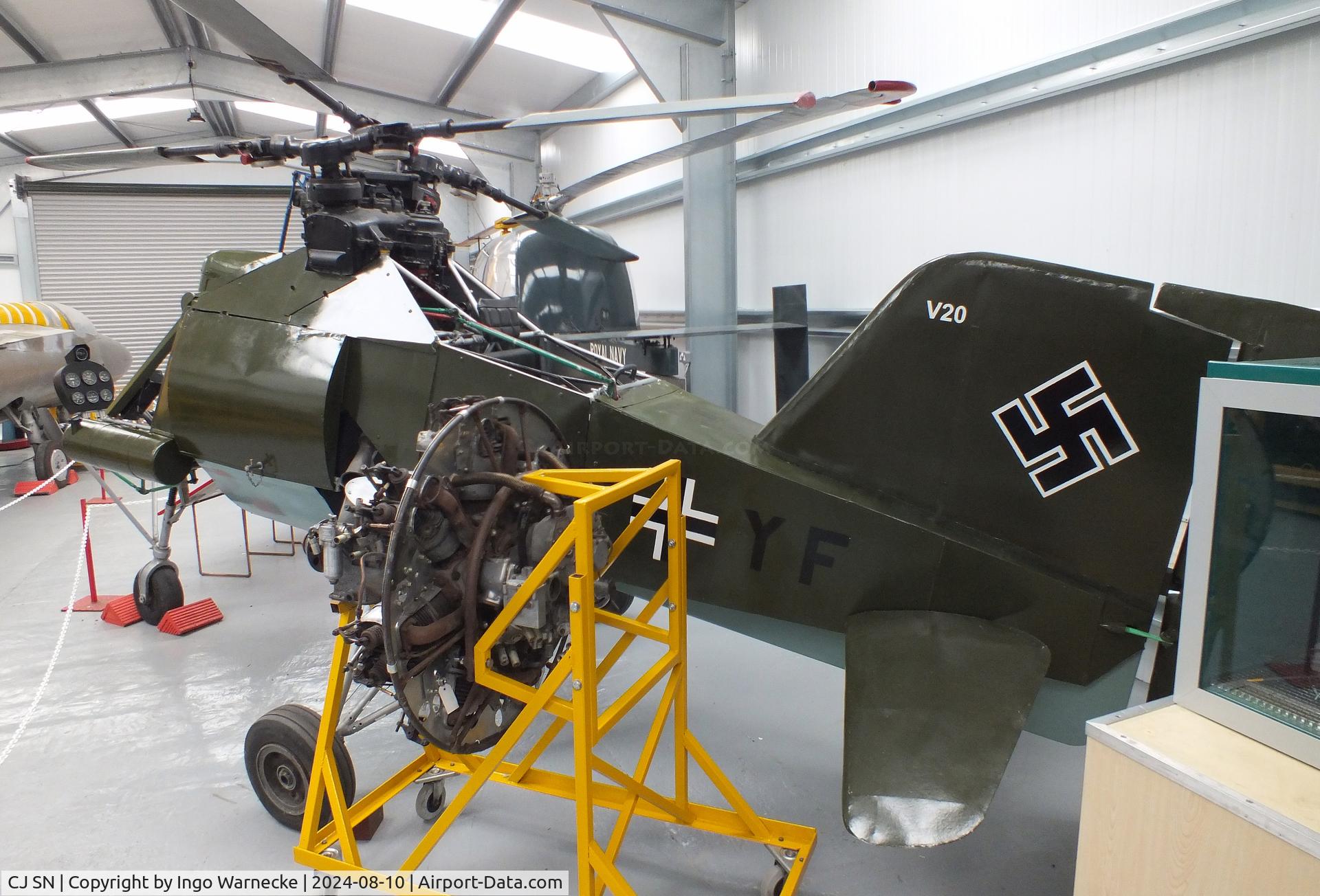 CJ SN, 1943 Flettner Fl-282V-20 C/N 282000020, Flettner Fl 282V-20 (restored/aft fuselage rebuilt by the museum, displayed as 