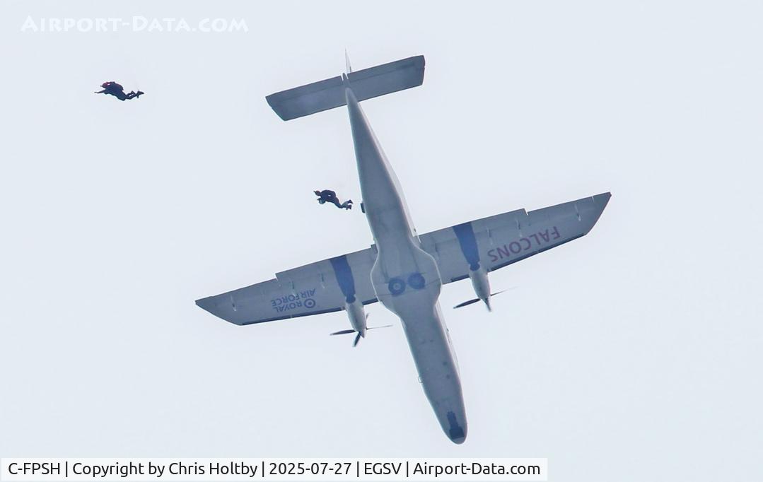 C-FPSH, 1986 Dornier 228-202 C/N 8071, Dropping the RAF Falcons display team at the Old Buckenham Airshow 2025