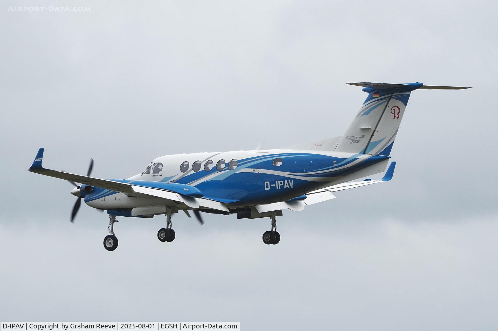 D-IPAV, 2023 Beechcraft B200GT Super King Air 260 C/N BY-454, Landing at Norwich.