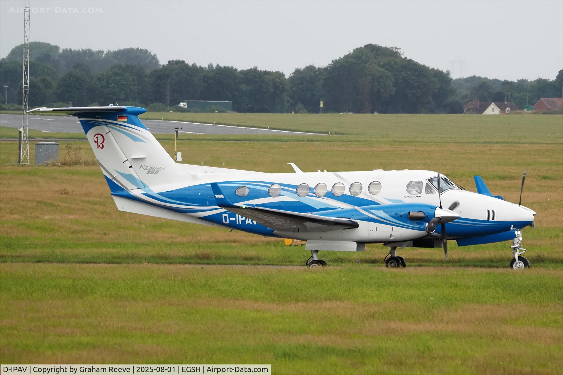 D-IPAV, 2023 Beechcraft B200GT Super King Air 260 C/N BY-454, Departing from Norwich.