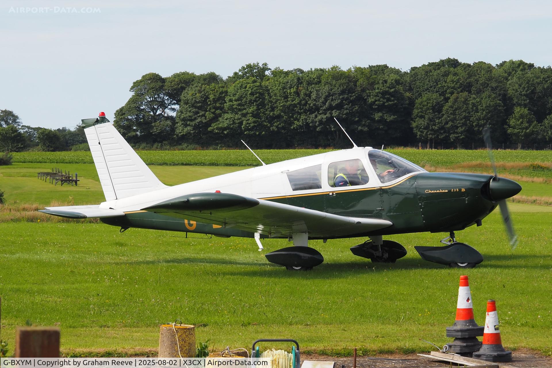 G-BXYM, 1967 Piper PA-28-235 Cherokee B C/N 28-10858, Just landed at Northrepps.