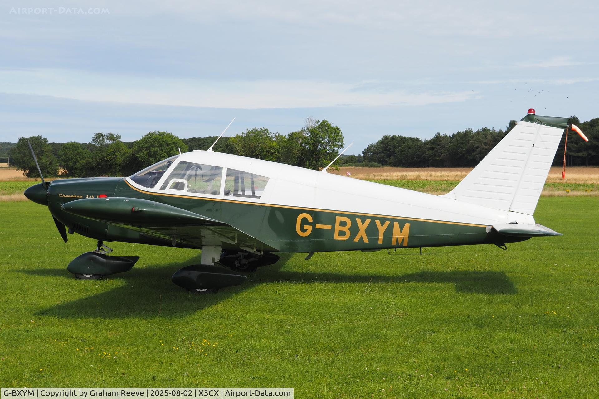G-BXYM, 1967 Piper PA-28-235 Cherokee B C/N 28-10858, Just landed at Northrepps.