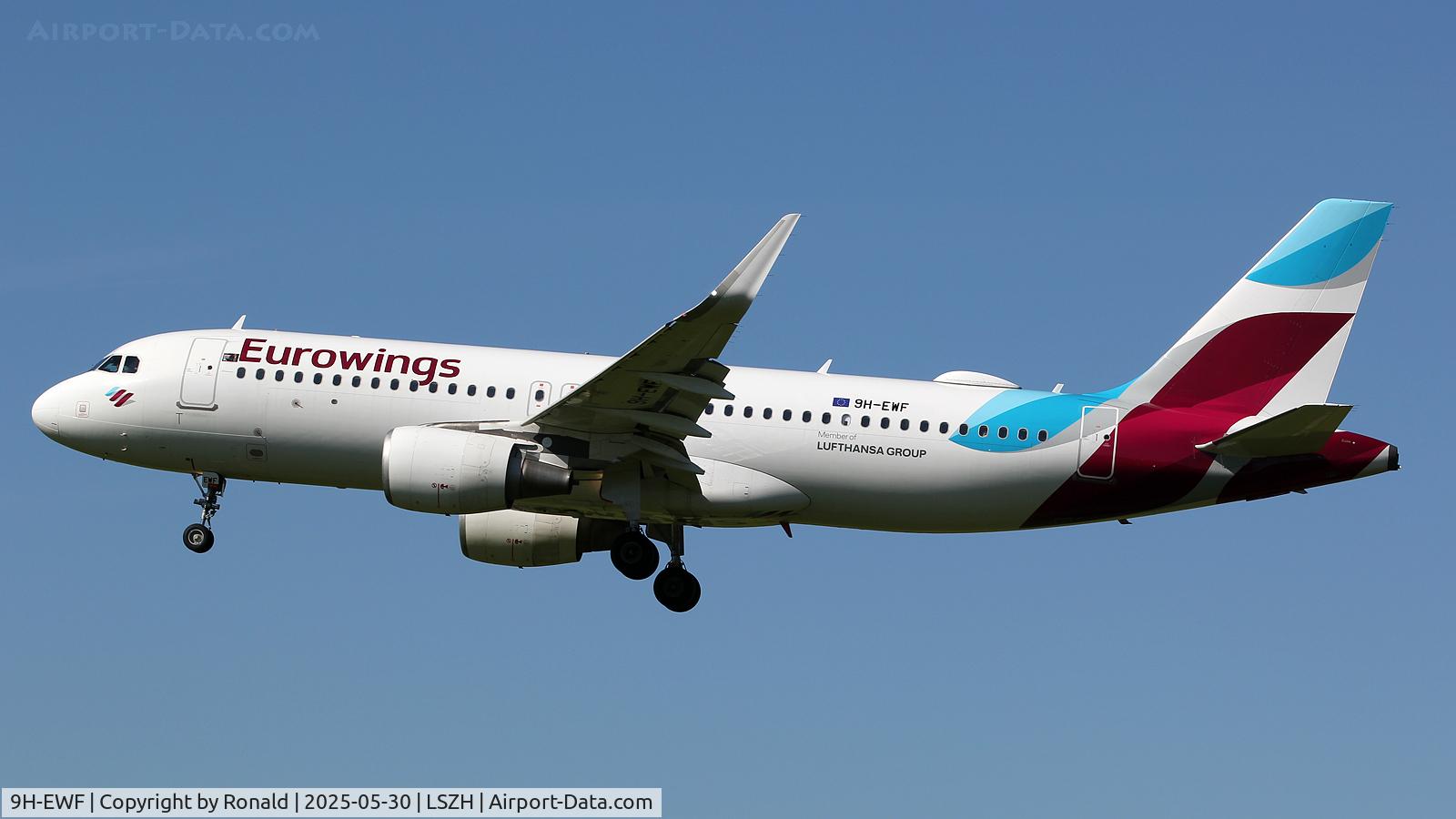 9H-EWF, 2016 Airbus A320-214 C/N 7087, at zrh