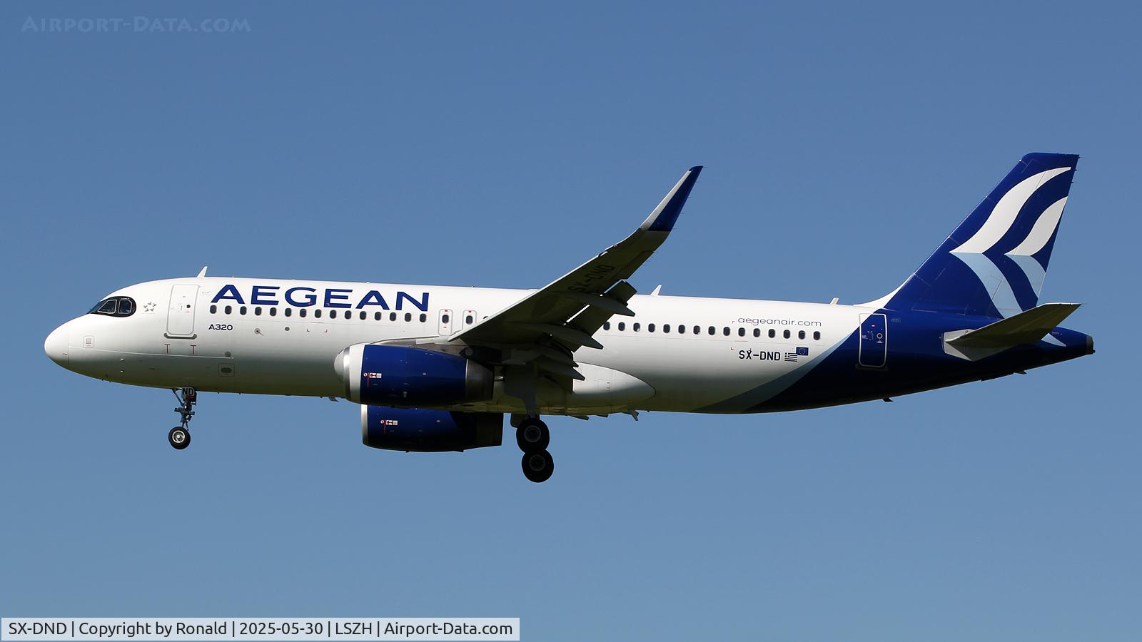 SX-DND, 2016 Airbus A320-232 C/N 6989, at zrh