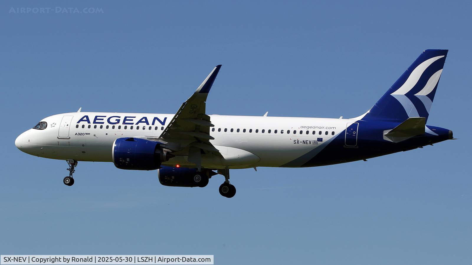 SX-NEV, 2025 Airbus A320-271N C/N 12449, at zrh