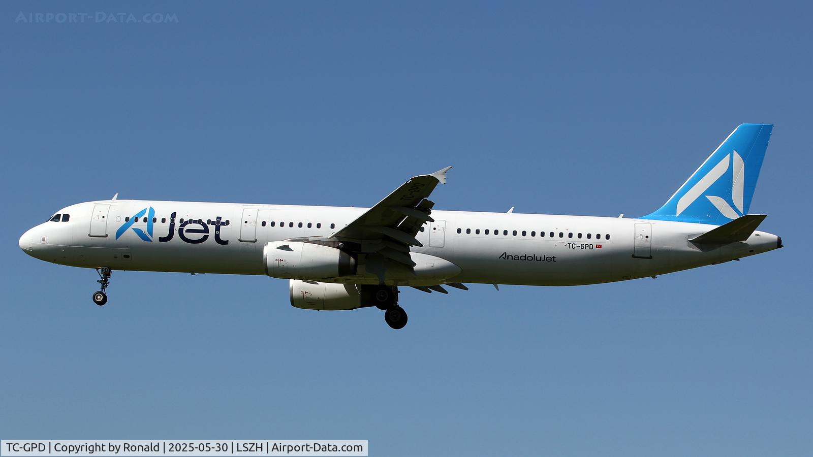 TC-GPD, Airbus A321-231 C/N 03322, at zrh