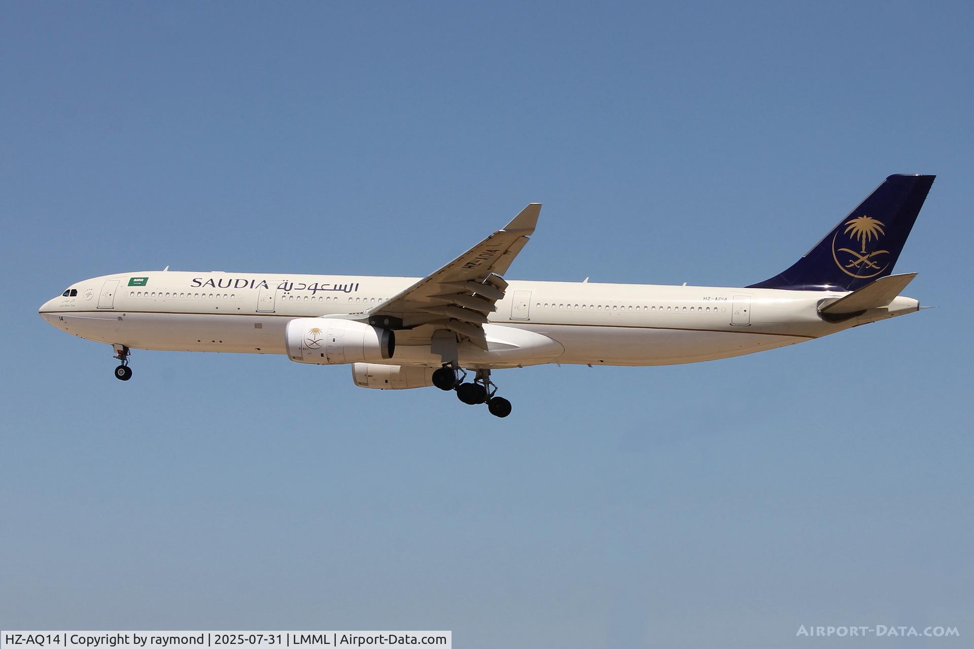 HZ-AQ14, 2016 Airbus A330-343 C/N 1731, Saudi Arabian Airlines Airbus A330-343 reg HZ-AQ14 on final approach for RW31 landing in Malta.