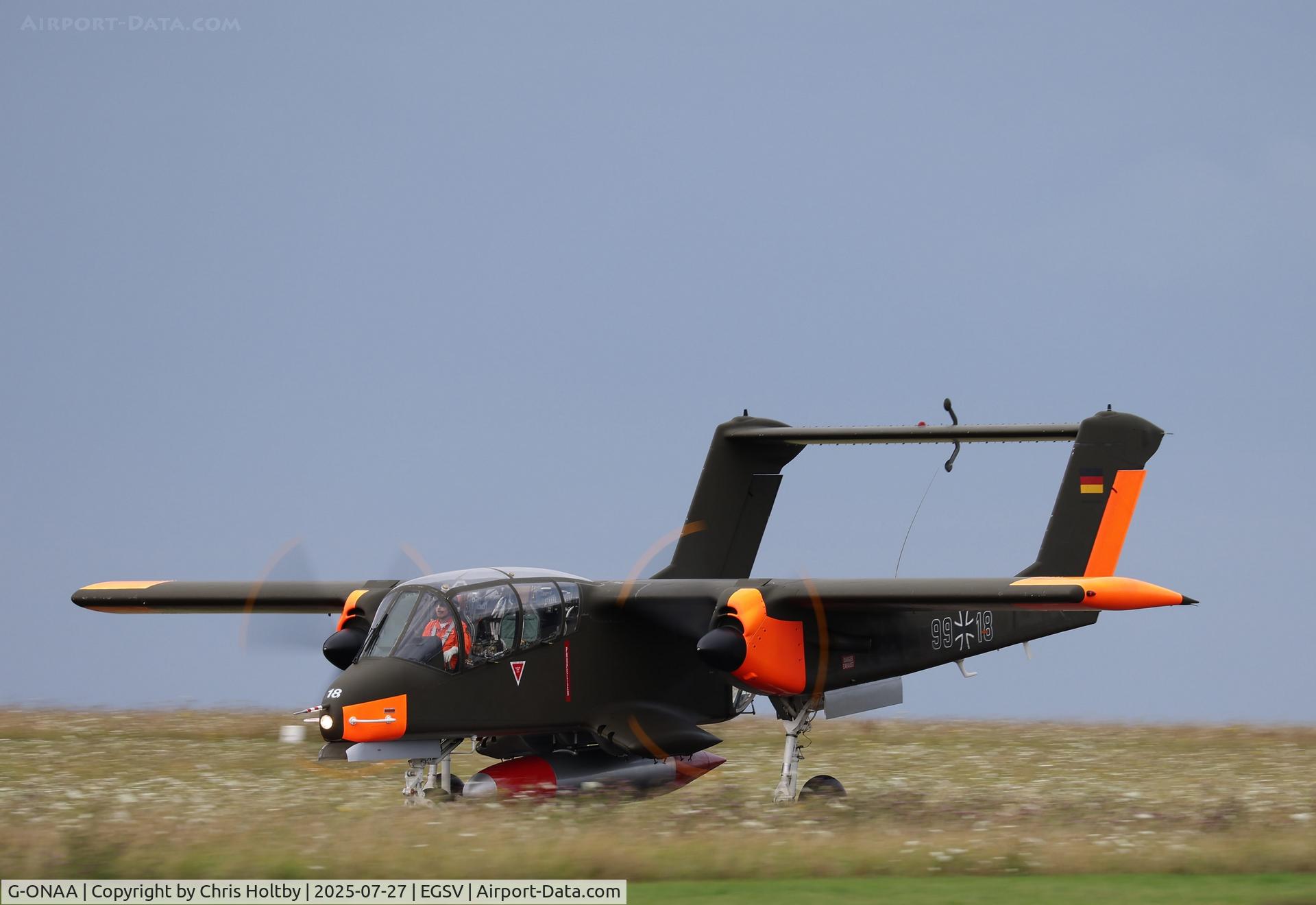 G-ONAA, 1971 North American OV-10B Bronco C/N 338-3, Ready for take-off at the Old Buckenham Airshow 2025