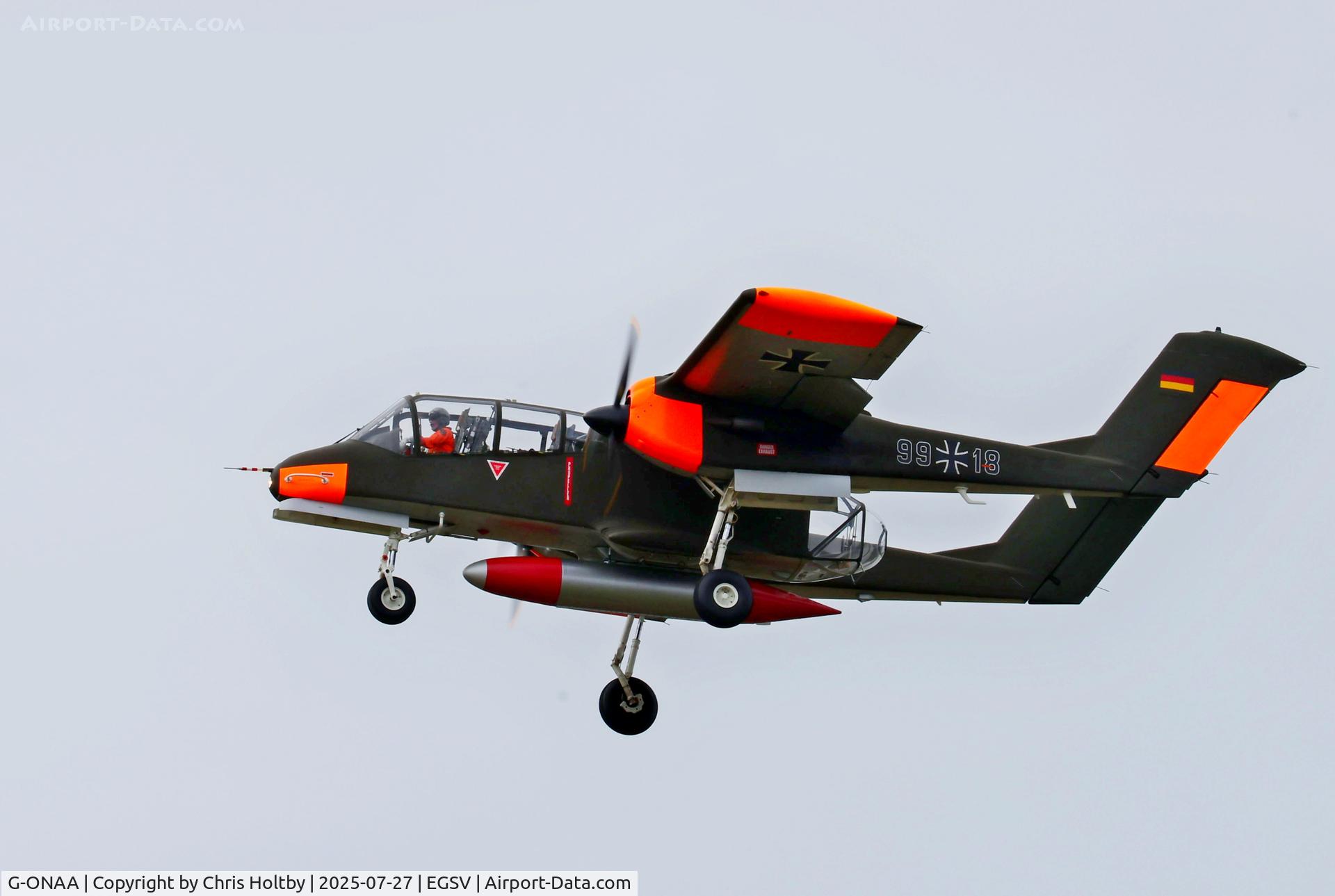 G-ONAA, 1971 North American OV-10B Bronco C/N 338-3, Displaying at the Old Buckenham Airshow 2025