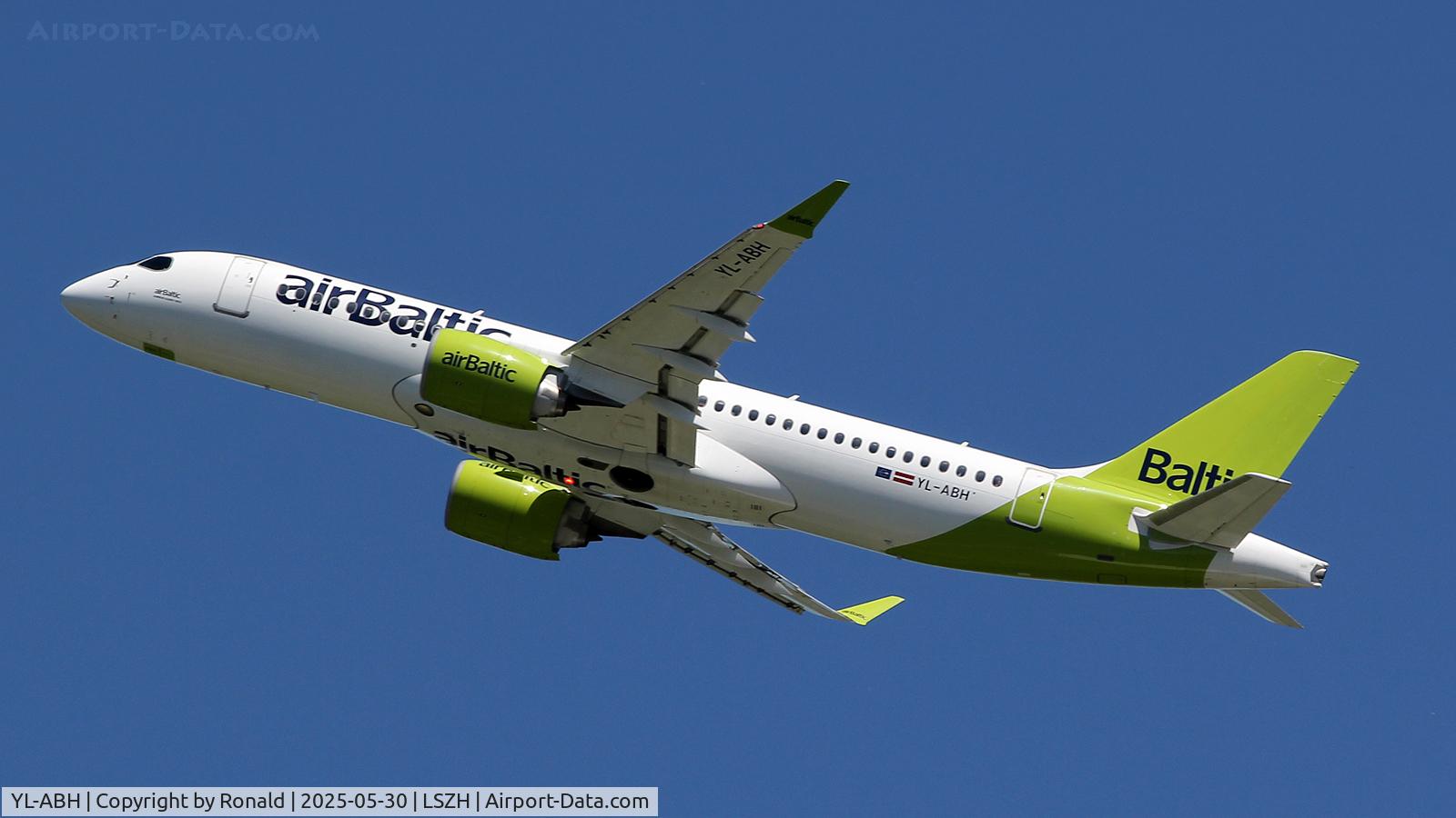 YL-ABH, 2022 Airbus A220-300 C/N 55162, at zrh