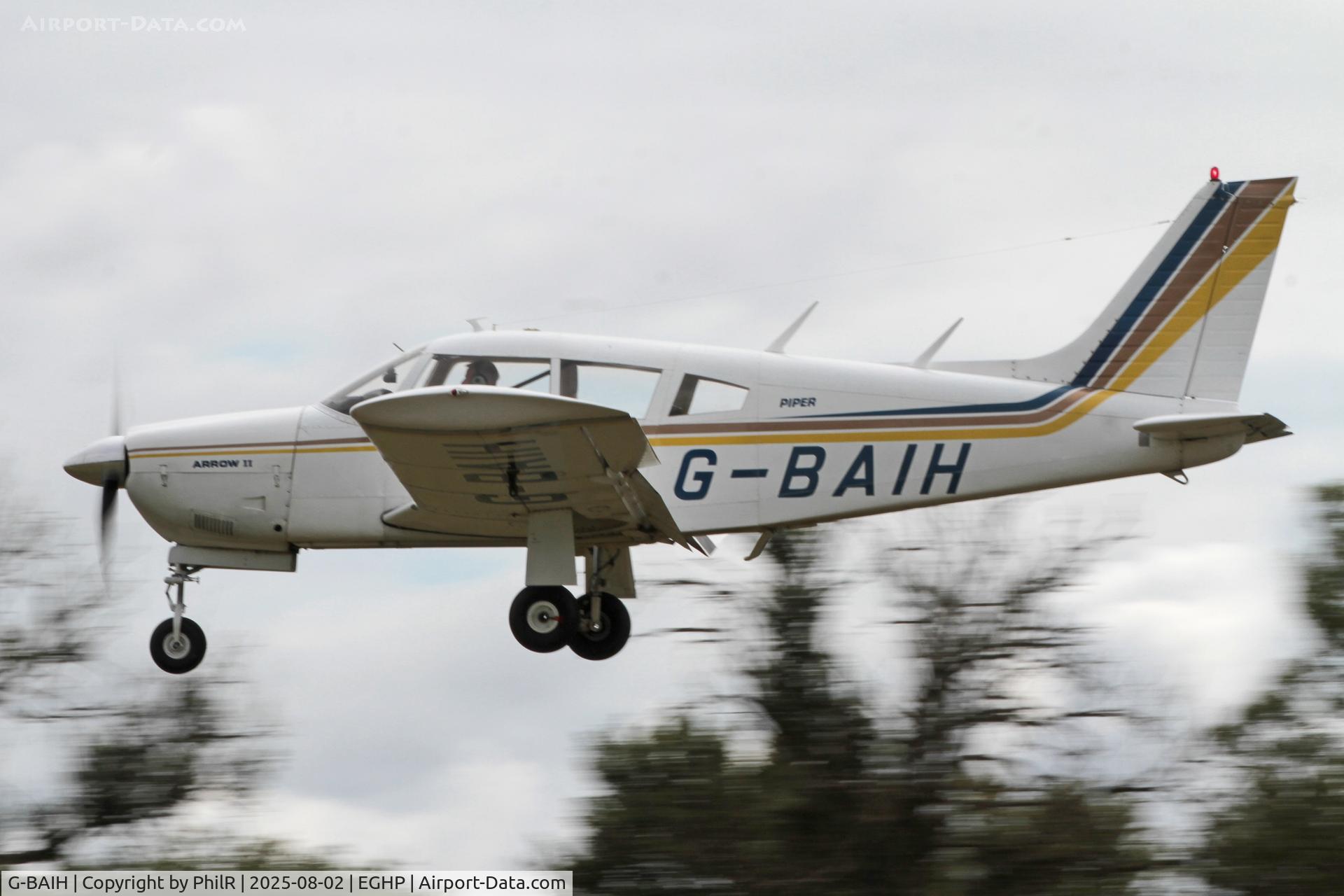 G-BAIH, 1972 Piper PA-28R-200-2 Cherokee Arrow II C/N 28R-7335011, G-BAIH 1972 Piper PA-28R-200-2 Cherokee Arrow ll Jodel Fly In Popham