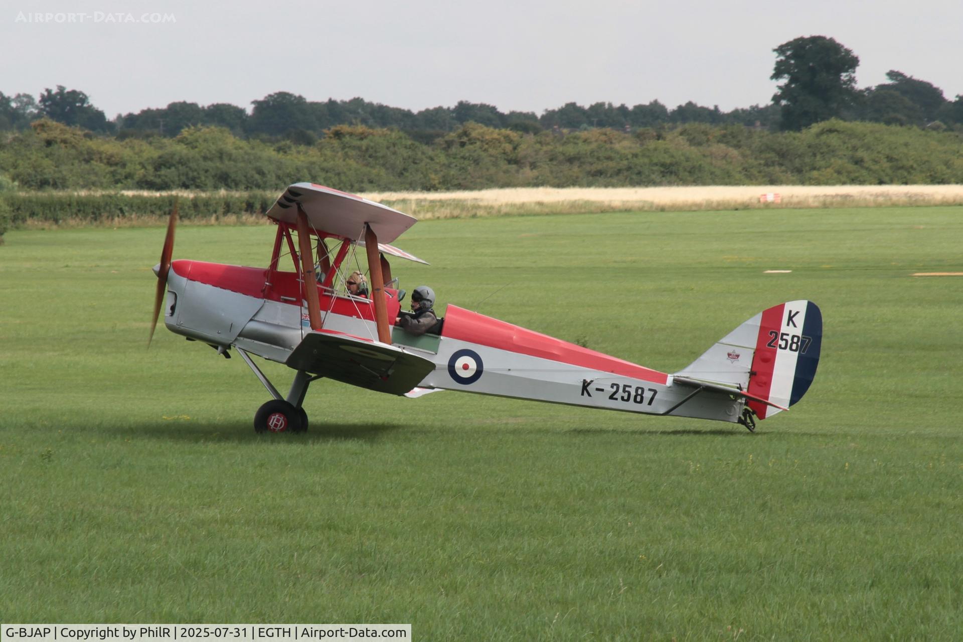 G-BJAP, 1995 De Havilland DH-82A Replica Tiger Moth II C/N PFA 157-12897, 'K2587' (G-BJAP) 1995 Replica DH82A Tiger Moth DH60 Centenary Fly In Old Warden 