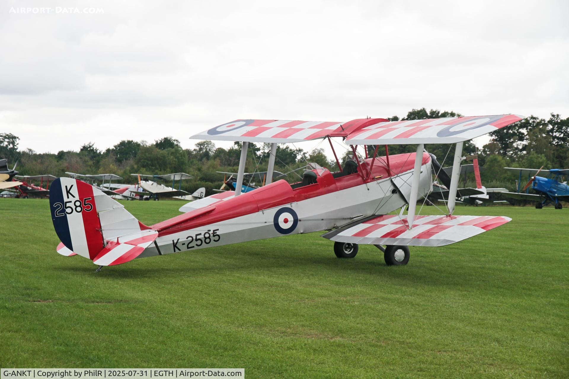 G-ANKT, 1942 De Havilland DH-82A Tiger Moth II C/N 85087, 'K2585' (T6818, G-ANKT) 1944 DH82A Tiger Moth DH60 Centenary Fly In Old Warden 