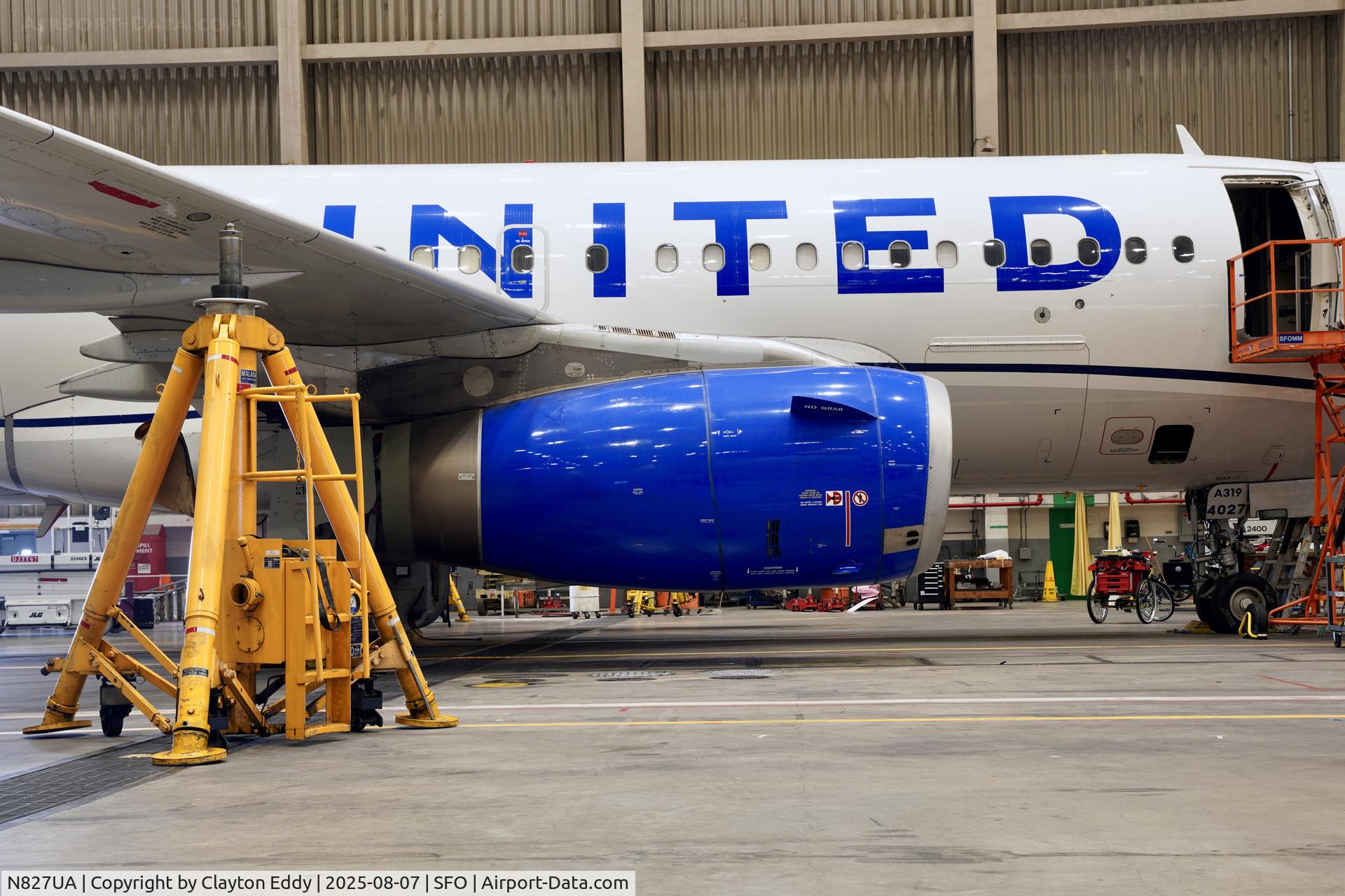 N827UA, 1999 Airbus A319-131 C/N 1022, SFO 2025