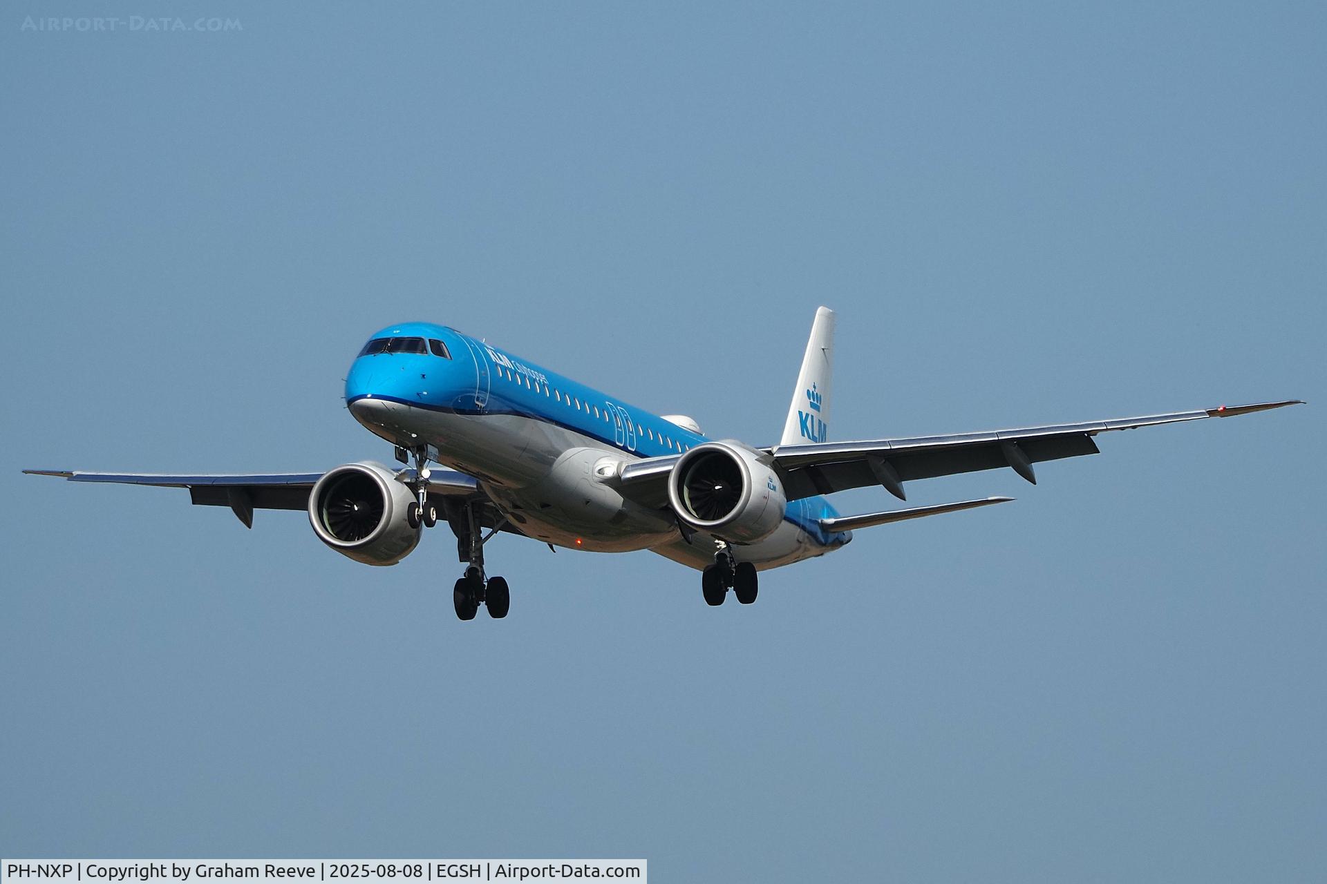 PH-NXP, 2023 Embraer E195-E2 (ERJ 190-400 STD) C/N 19020093, Landing at Norwich.