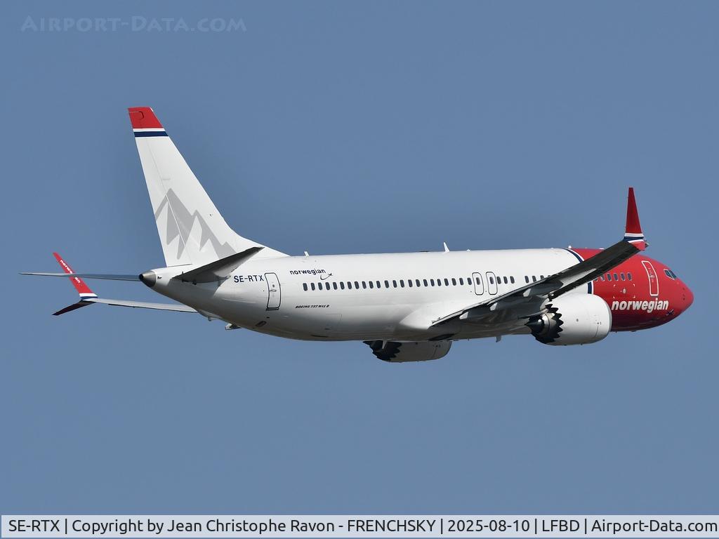 SE-RTX, 2025 Boeing 737-8 MAX C/N 43622, Bordeaux (BOD)	Oslo (OSL)	DY1453