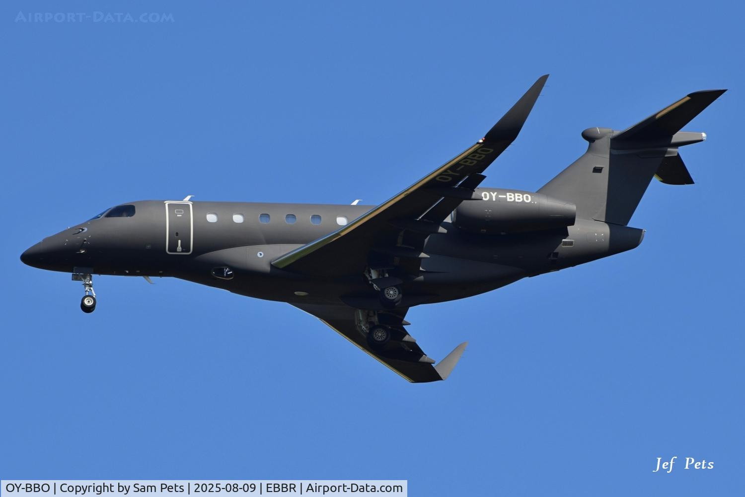 OY-BBO, 2024 Embraer EMB-550 Praetor 600 C/N 55020201, Landing at Brussels Airport.