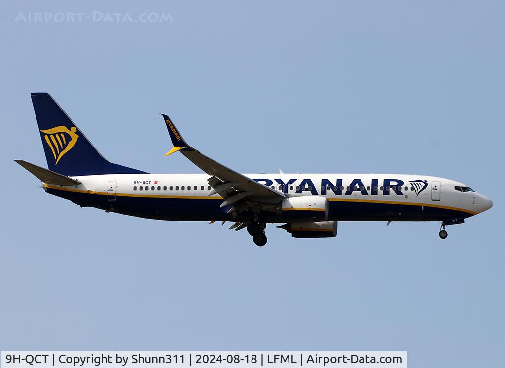 9H-QCT, 2016 Boeing 737-8AS C/N 44742, Landing rwy 31R with scimitar blended winglets...