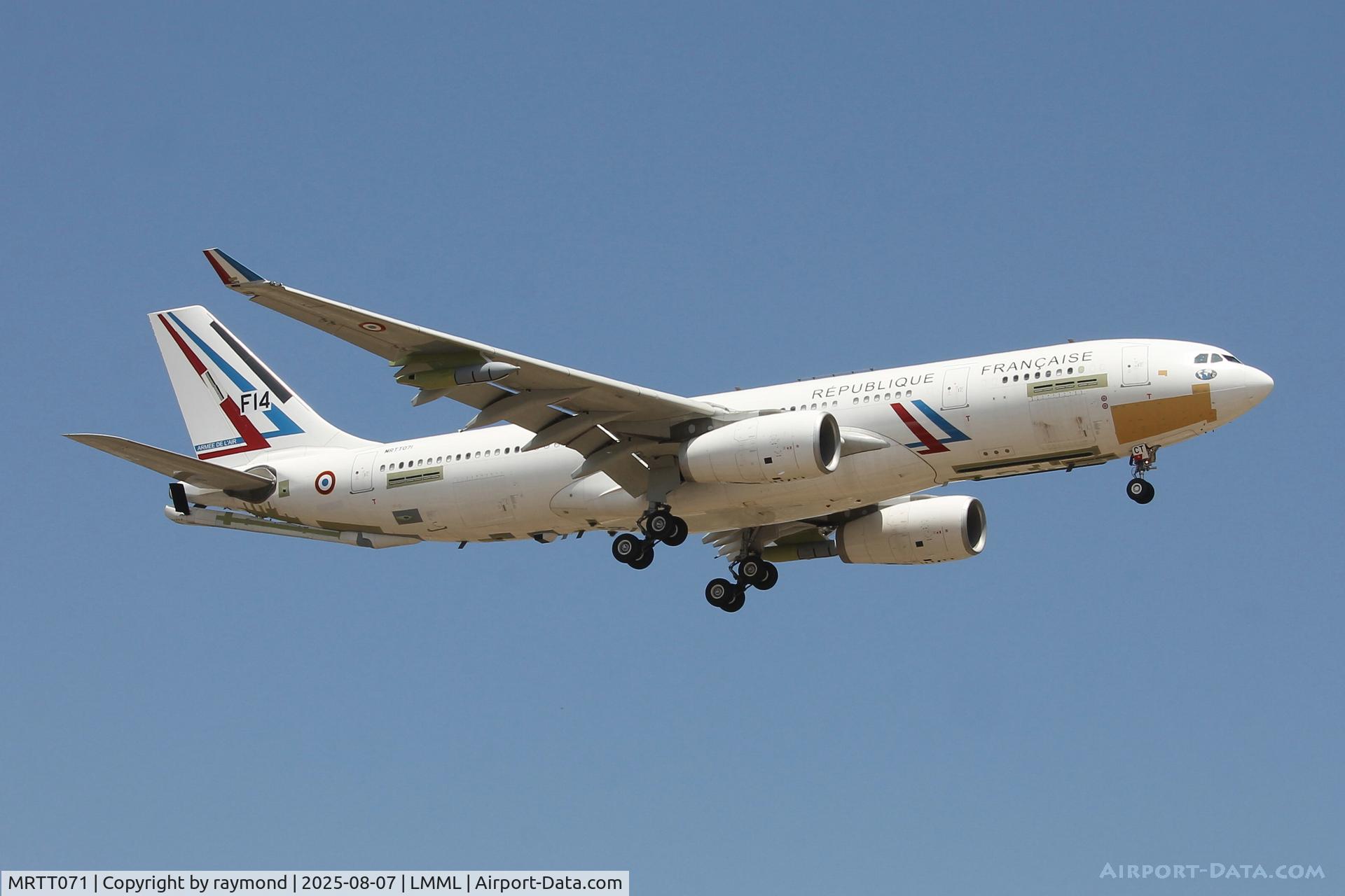 MRTT071, Airbus 330-243 C/N 1657, Airbus A330-243 MRTT reg MRTT071/F14 on final approach for RW13 landing in Malta and proceeding to ACM paint facilities to be painted in the usual grey scheme.