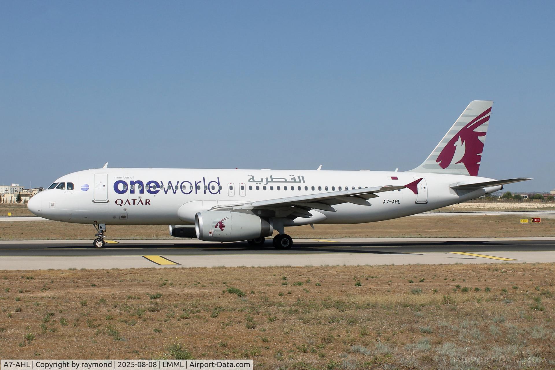 A7-AHL, 2011 Airbus A320-232 C/N 4802, Qatar Airways Airbus A320-232 reg A7-AHL in One World livery taxying out for departure from Malta to Doha.