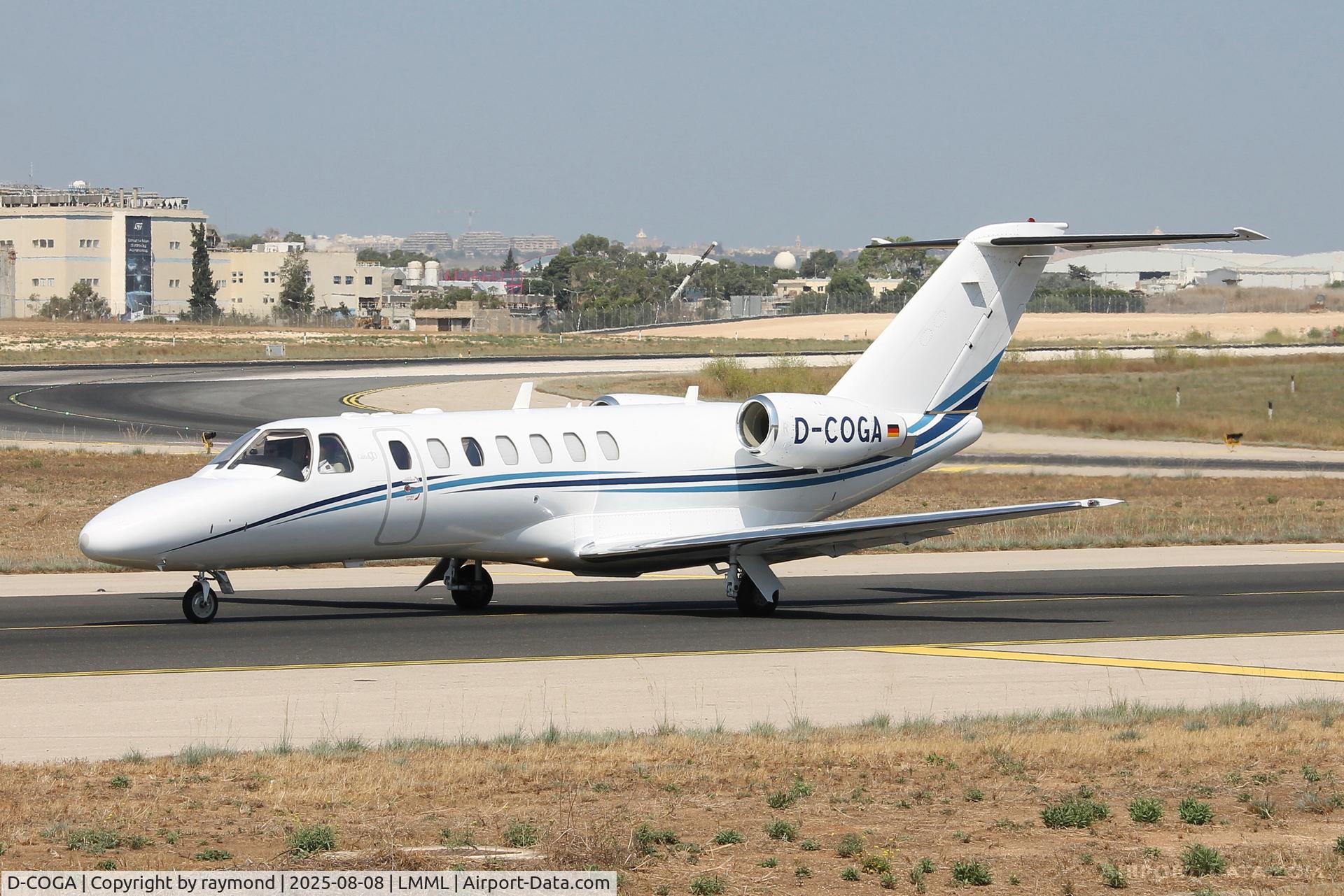D-COGA, 2007 Cessna 525B CitationJet CJ3 C/N 525B-0198, Cessna 525B CitationJet CJ3 reg D-COGA of Excellent Air on the taxiway getting ready for departure from Malta.