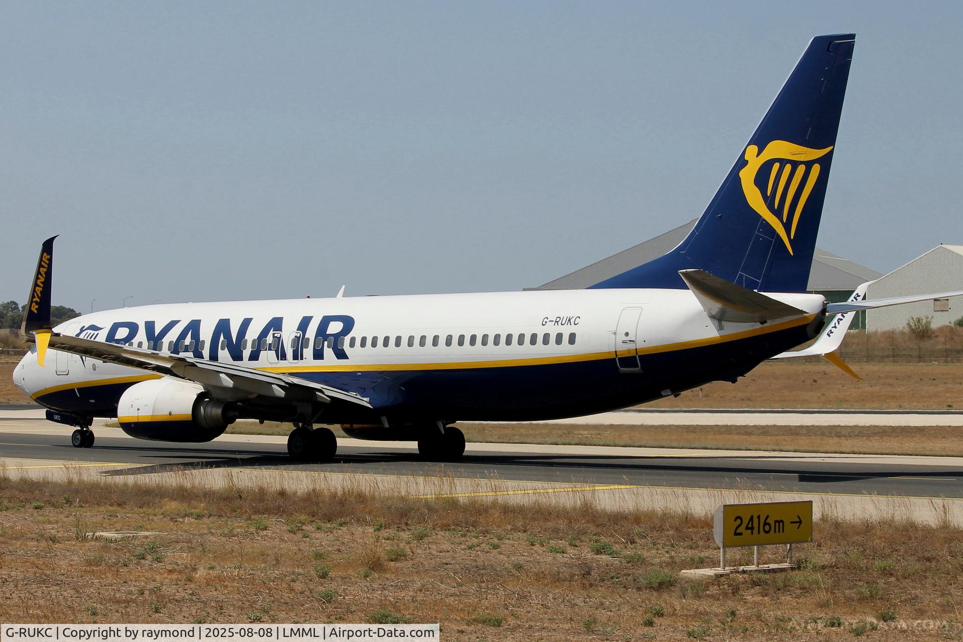 G-RUKC, 2010 Boeing 737-8AS C/N 40289, Boeing 737-800 reg G-RUKC of Ryanair UK on departure from Malta.