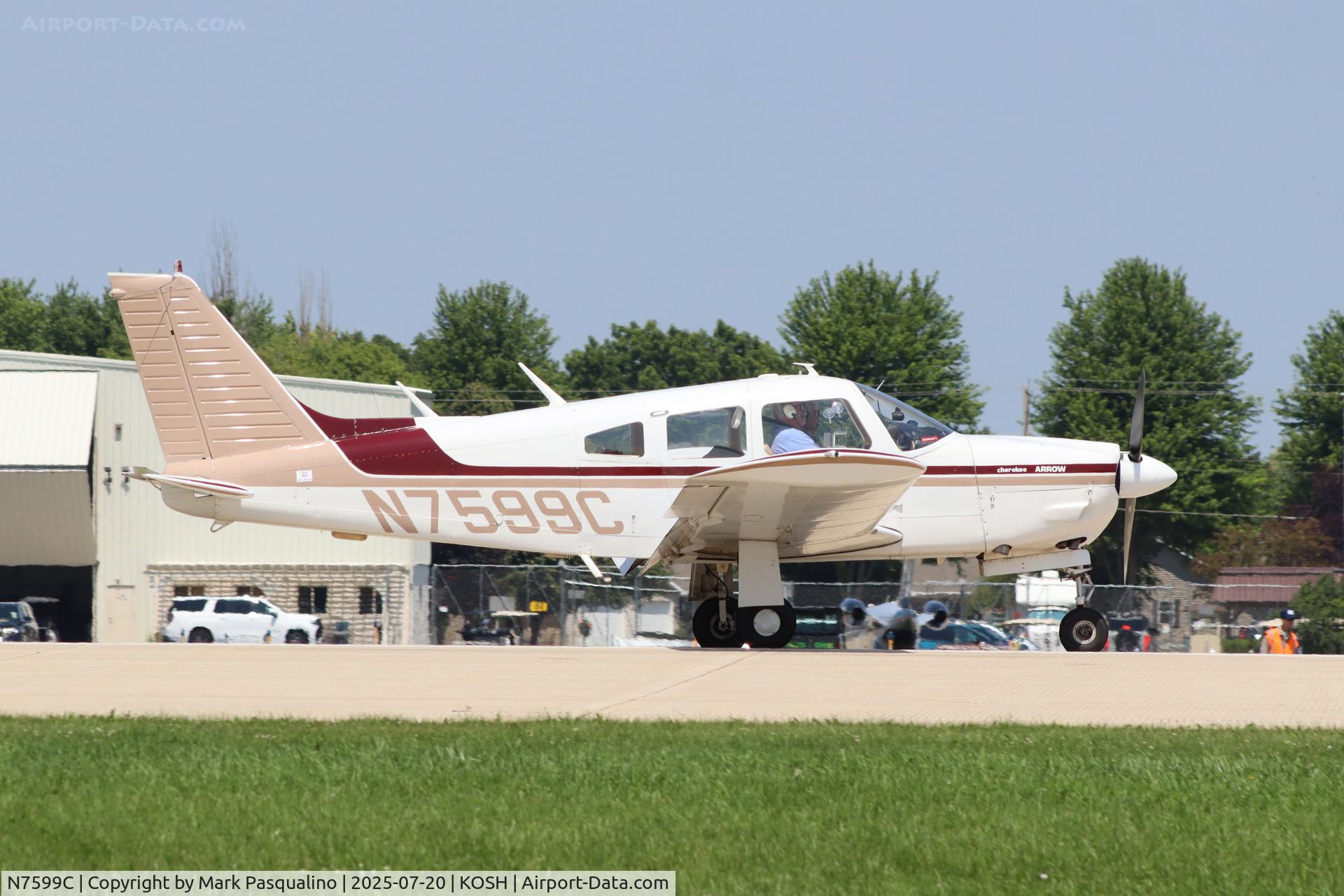 N7599C, 1975 Piper PA-28R-200 Cherokee Arrow C/N 28R-7635102, Piper PA-28R-200