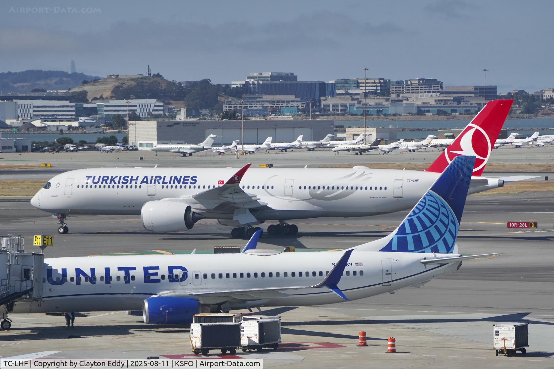 TC-LHF, 2025 Airbus A350-941 C/N 734, Sky Terrace SFO 2025
