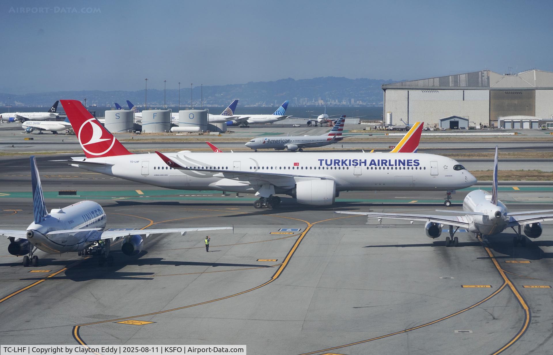 TC-LHF, 2025 Airbus A350-941 C/N 734, Sky Terrace SFO 2025
