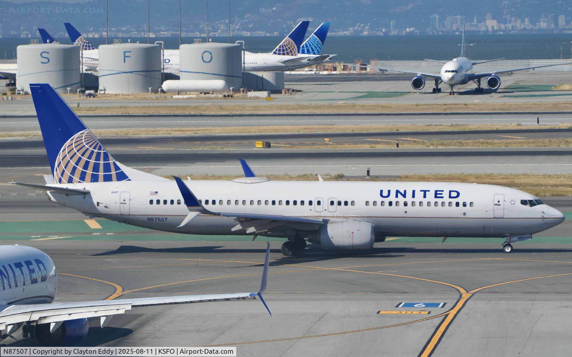 N87507, 2008 Boeing 737-824 C/N 31637, Sky Terrace SFO 2025