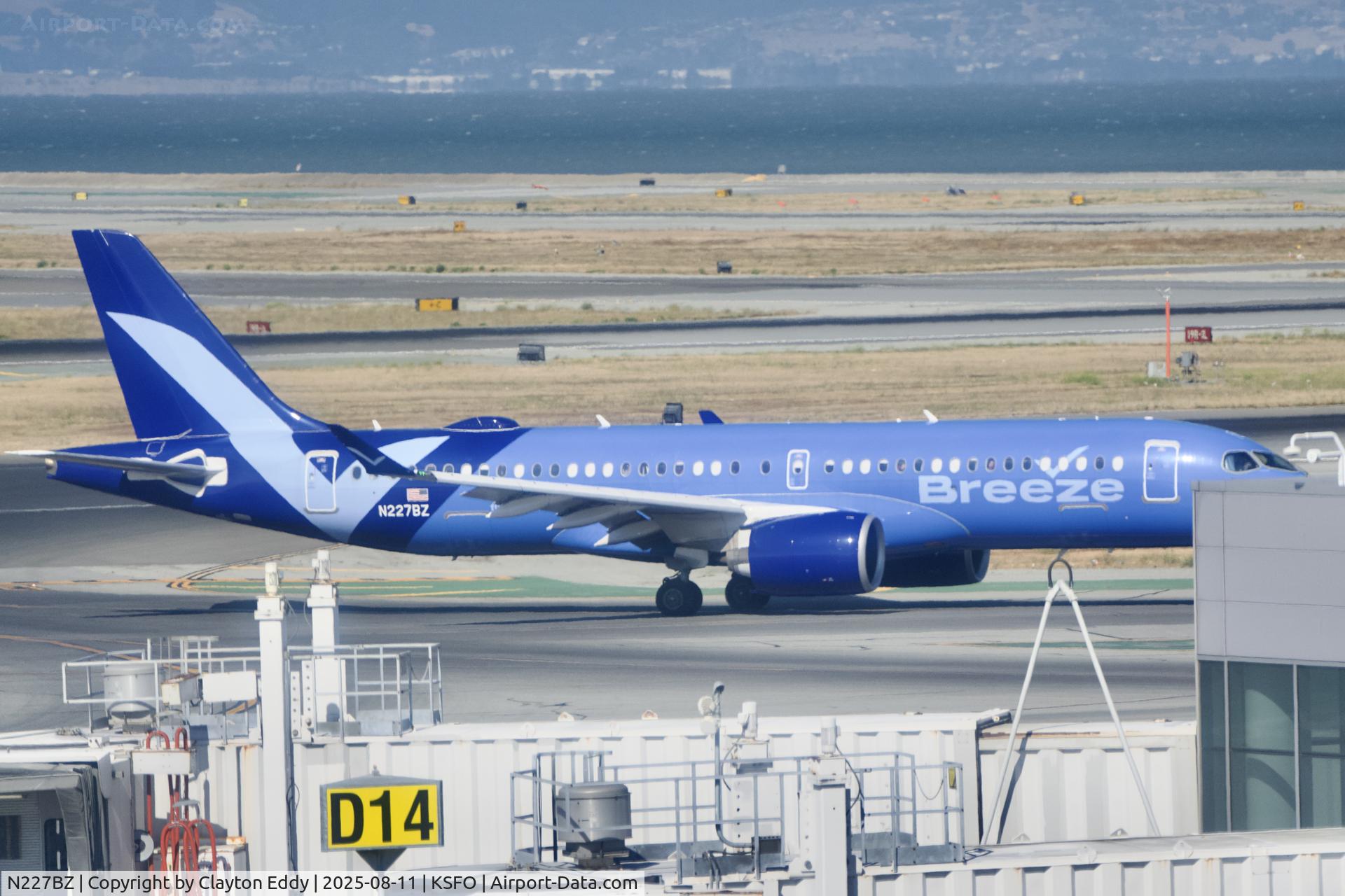 N227BZ, 2023 Airbus A220-371 C/N 55239, Sky Terrace SFO 2025