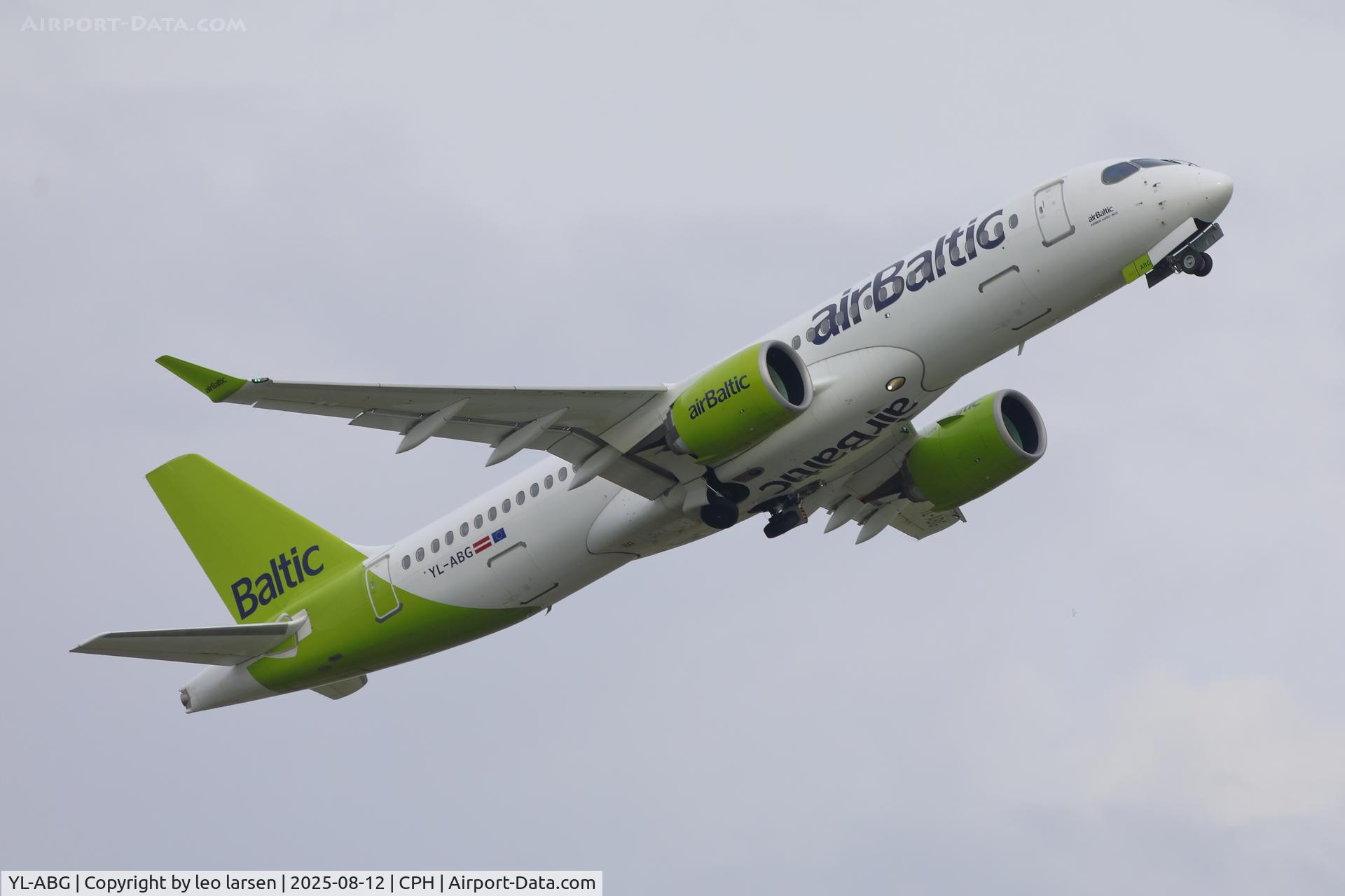 YL-ABG, 2022 Airbus A220-300 C/N 55154, Copenhagen 12.8.2025