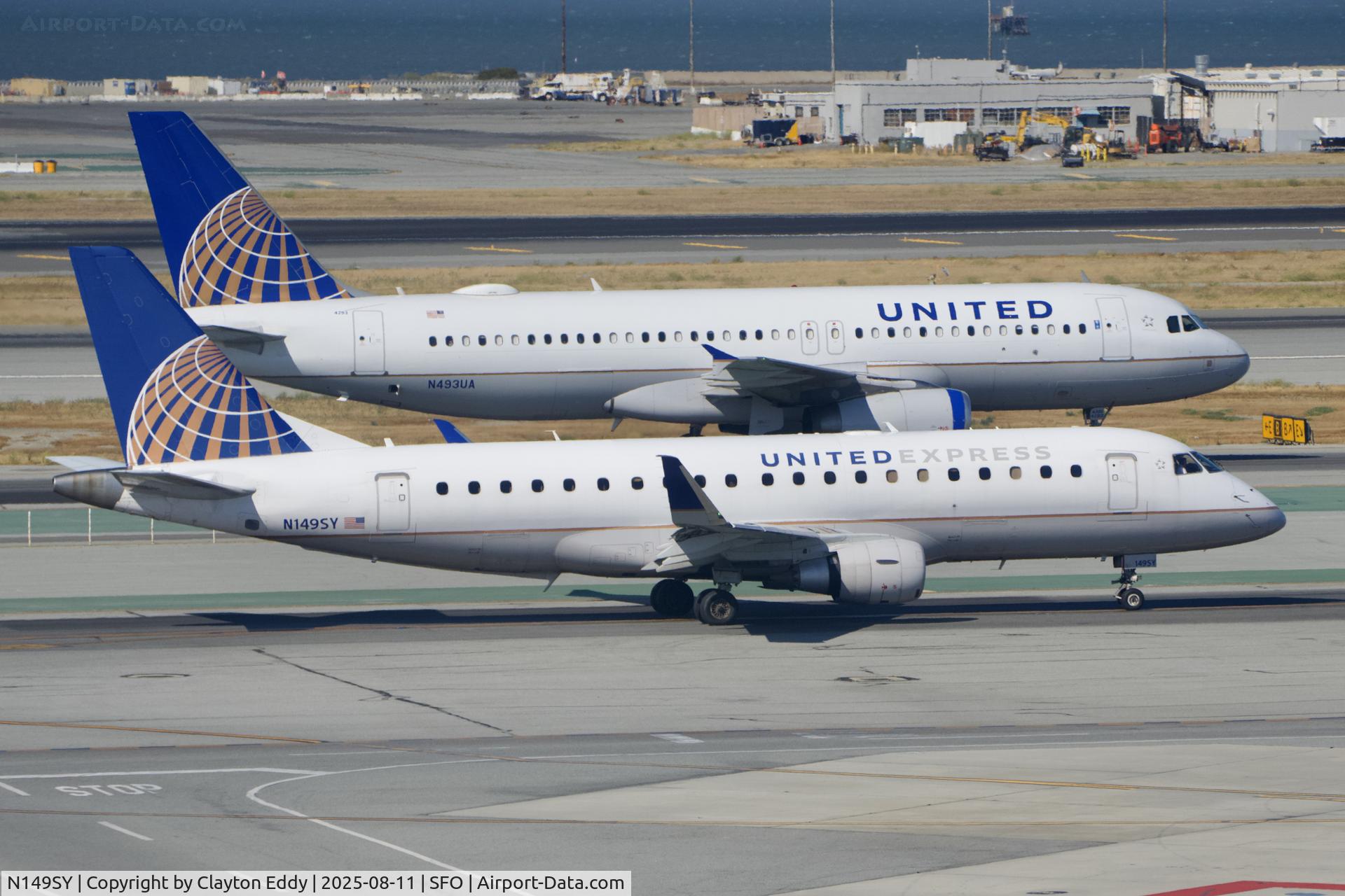 N149SY, 2015 Embraer 175LR (ERJ-170-200LR) C/N 17000495, Sky Terrace SFO 2025
