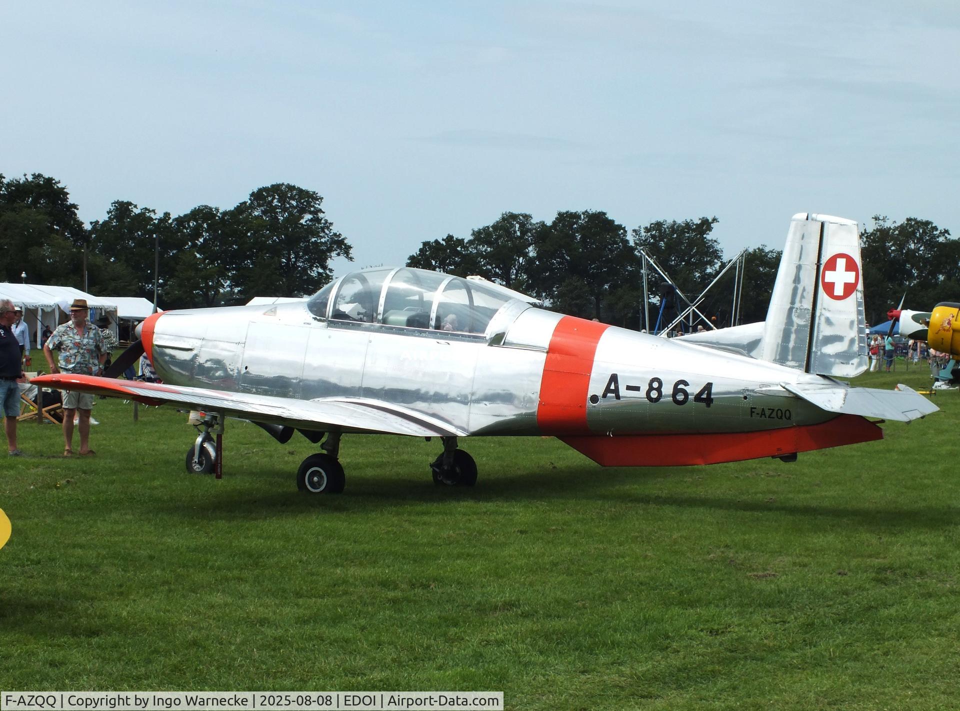F-AZQQ, 1959 Pilatus P3-05 C/N 502-51, Pilatus P3-05 at Bienenfarm airfield during the 2025 Quax Bücker-Treffen (Bücker-Meeting) and Vintage Aerobatic World Championships