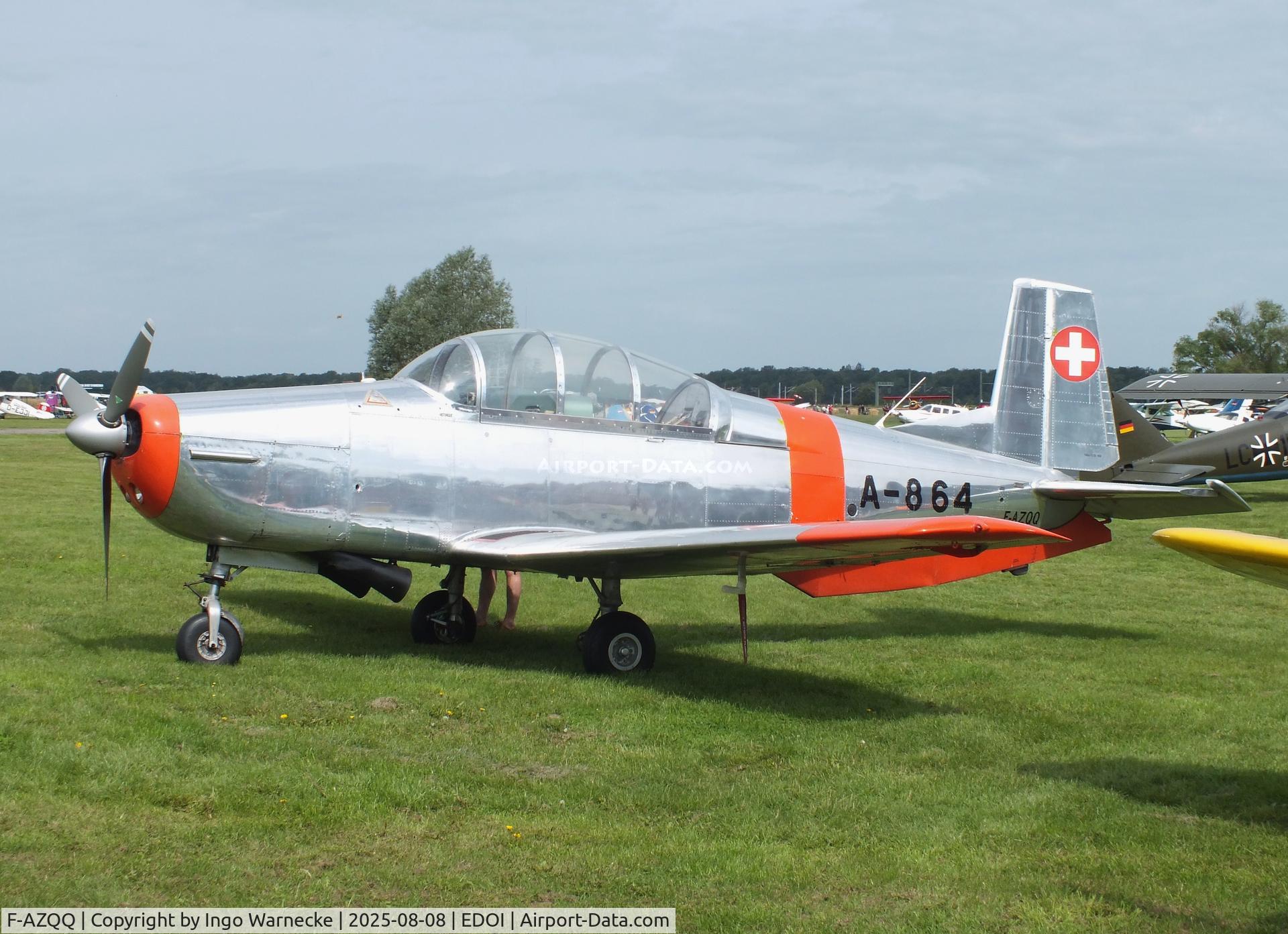 F-AZQQ, 1959 Pilatus P3-05 C/N 502-51, Pilatus P3-05 at Bienenfarm airfield during the 2025 Quax Bücker-Treffen (Bücker-Meeting) and Vintage Aerobatic World Championships