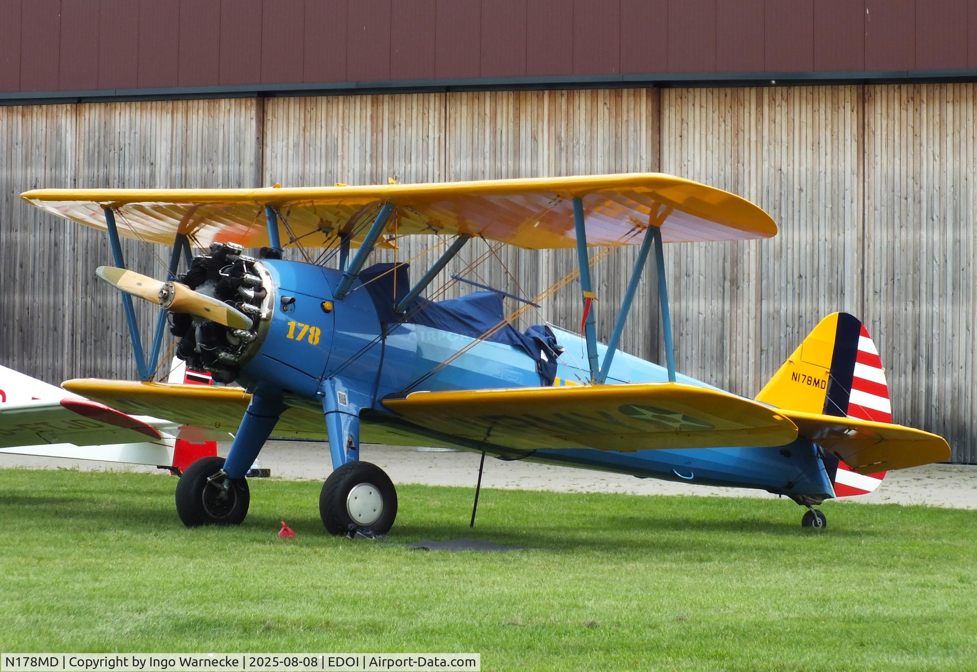 N178MD, 1940 Boeing B75N1 C/N 75-7853, Boeing (Stearman) B75N1 at Bienenfarm airfield during the 2025 Quax Bücker-Treffen (Bücker-Meeting) and Vintage Aerobatic World Championships